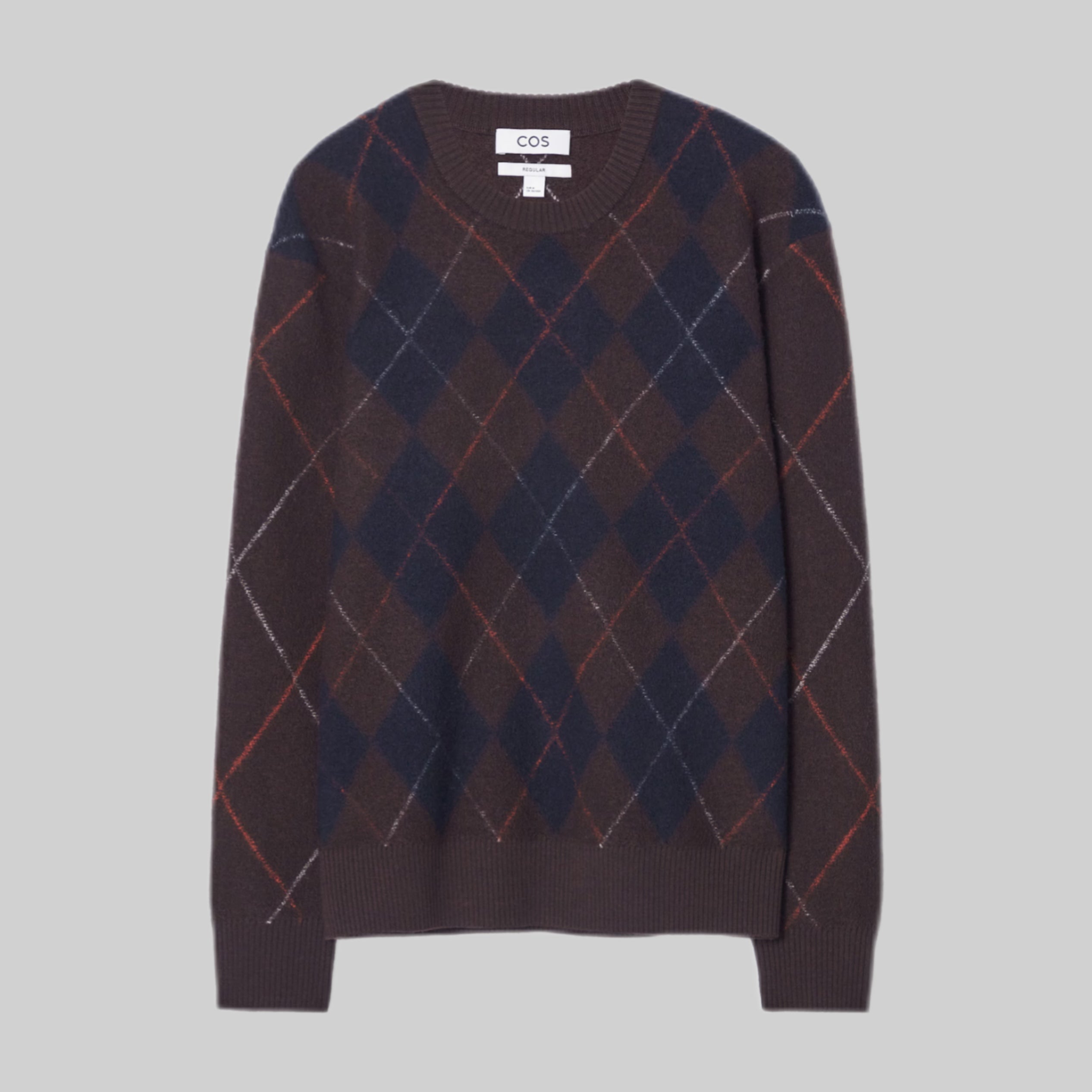 ARGYLE BOILED-WOOL JUMPER - Brown / Argyle