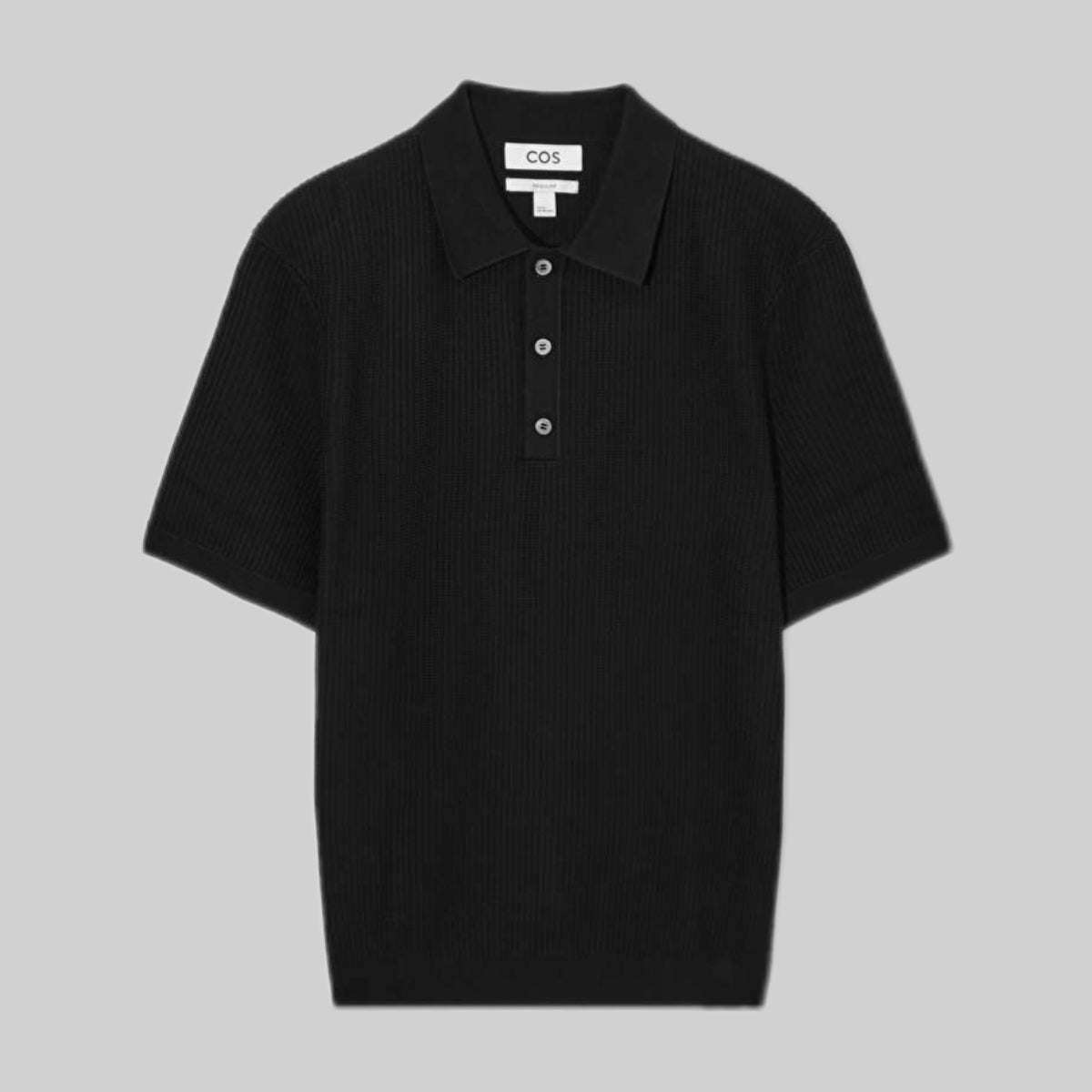 Cos polo shirt, men, black, front