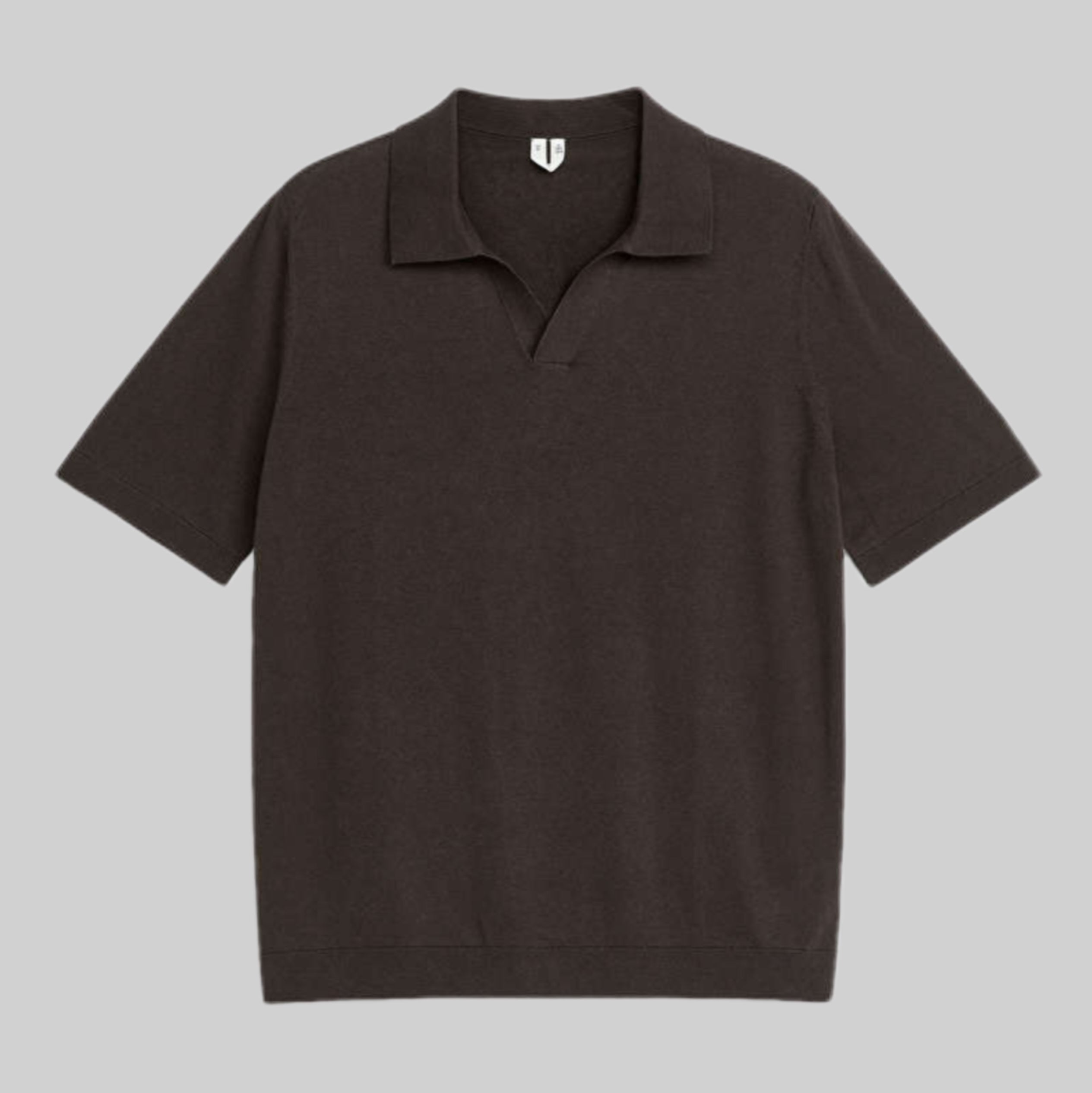 Arket polo shirt, brown, men, frontside