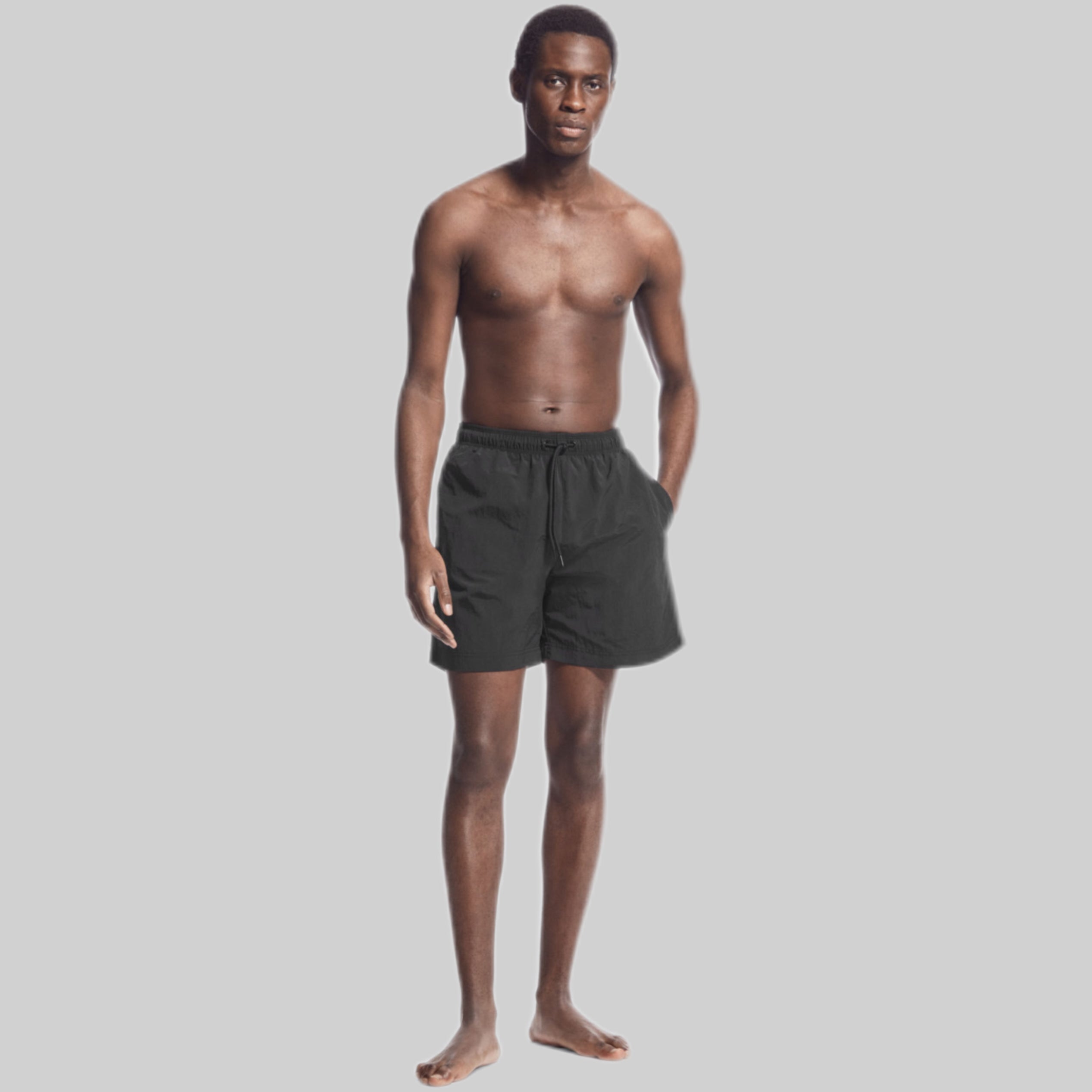 Cos swimshorts, men, black, frontside model