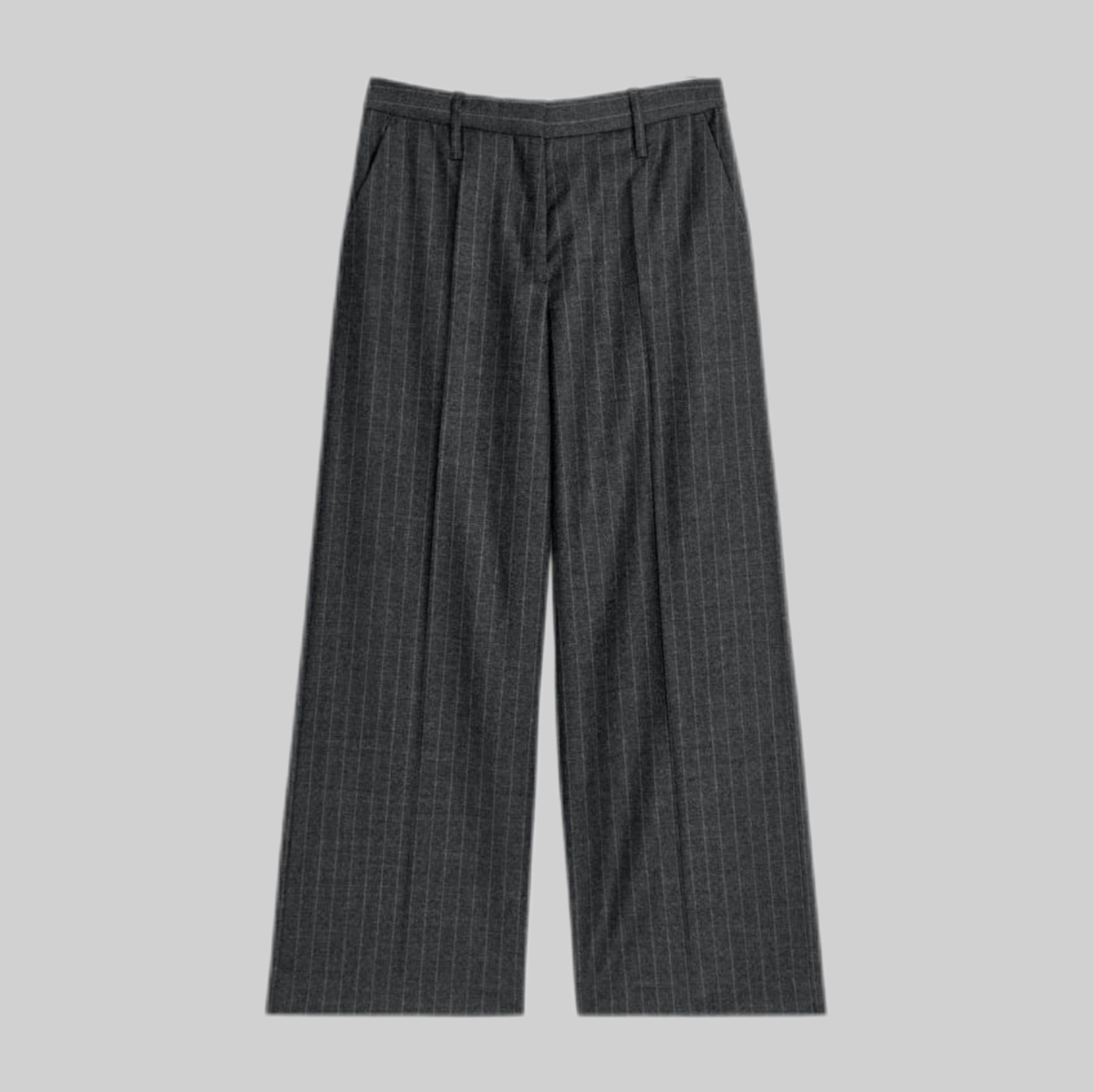 Arket Pants, Women, Striped black and white, frontside