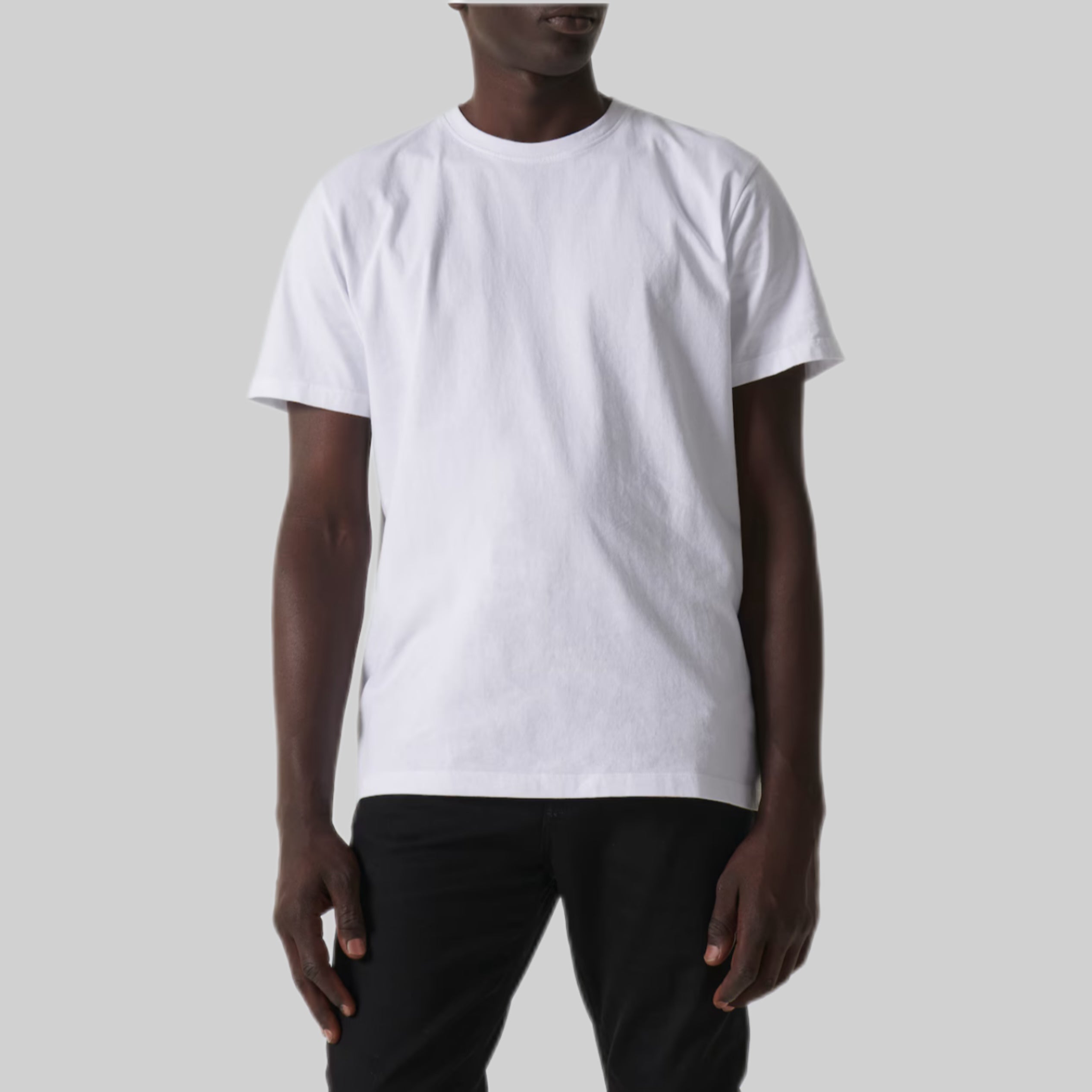 Frame T-shirt, men, white, frontside, model