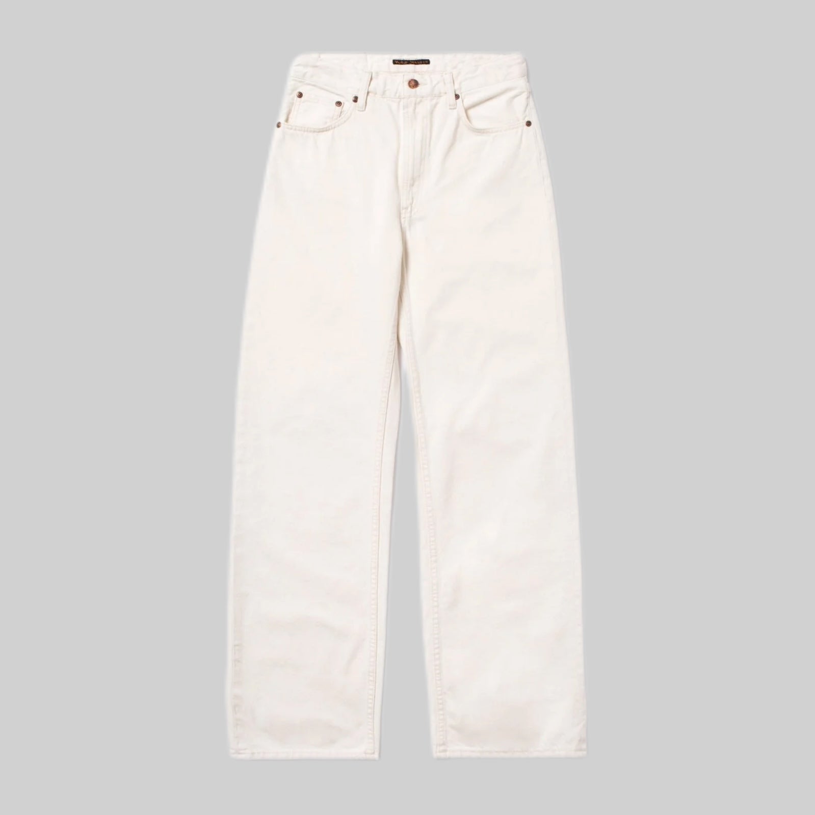 Nudiejeans jeans, white, frontside, women