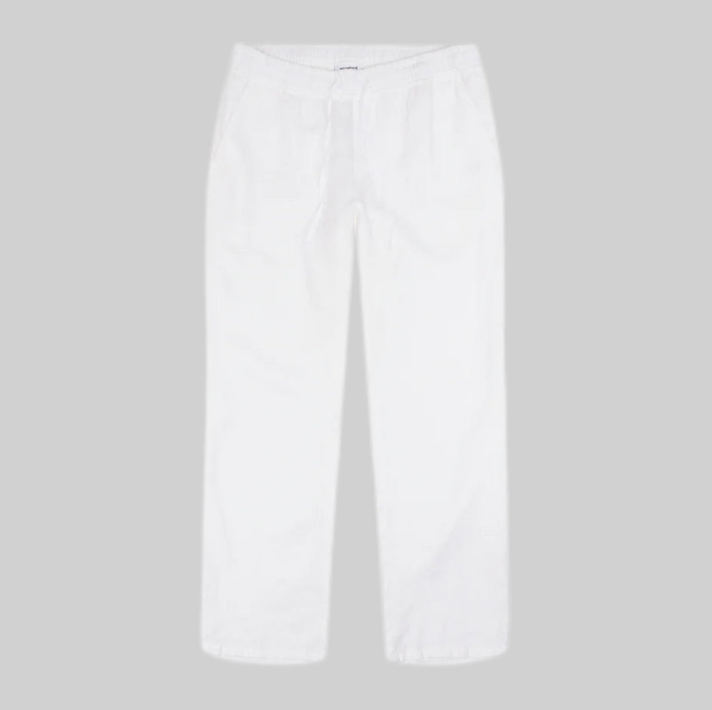 Woodbird linen pants, white, frontside, men