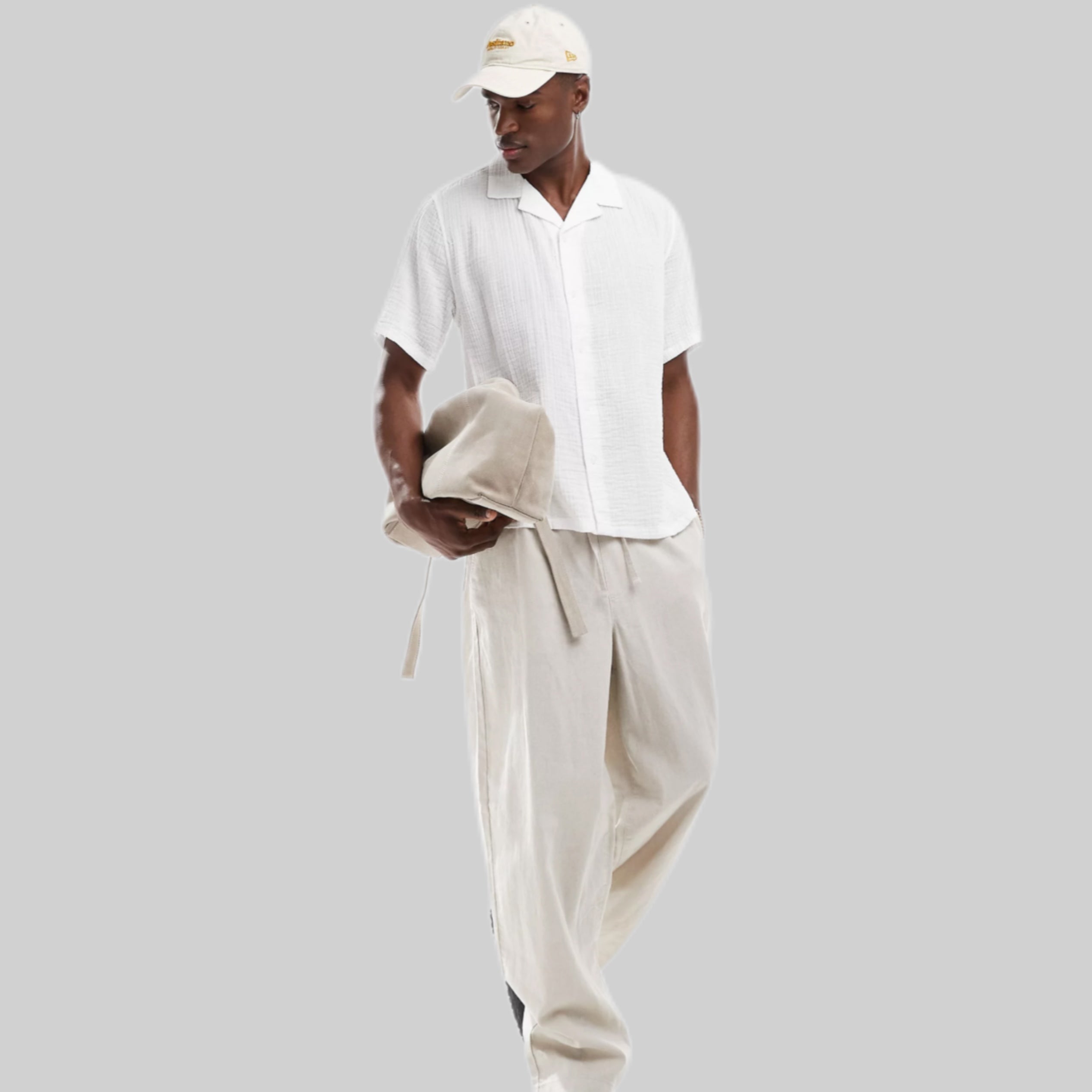 Abercrombie & Fitch shirt, white, frontside, men, model