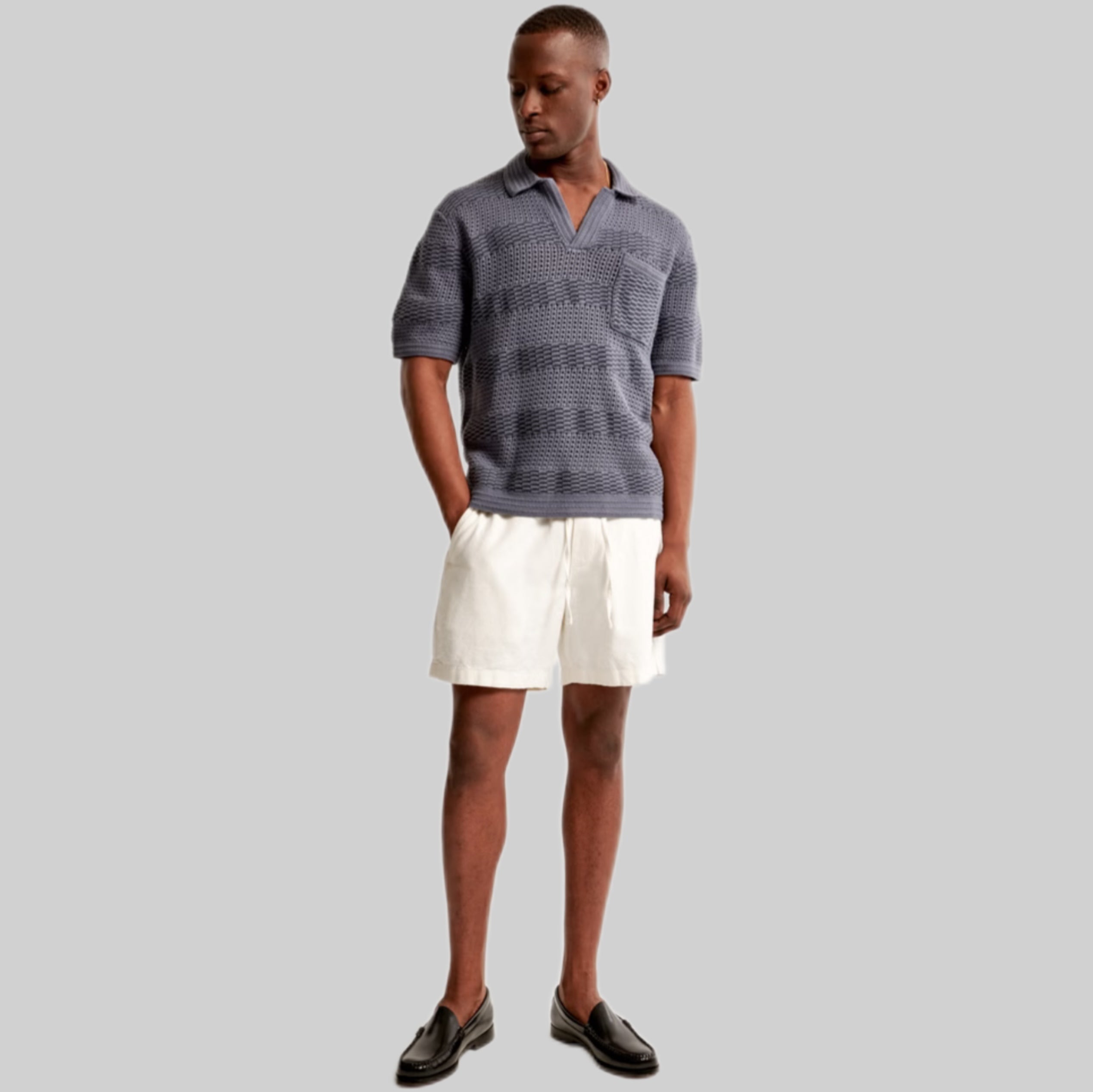 Abercrombie & Fitch shorts, men, frontside, white, model