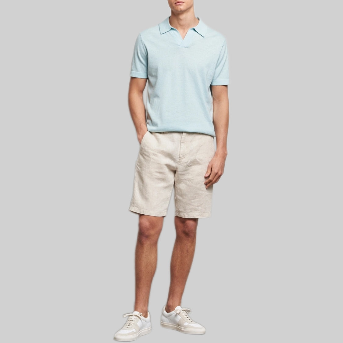 NN07 polo shirt, men, blue, frontside, model