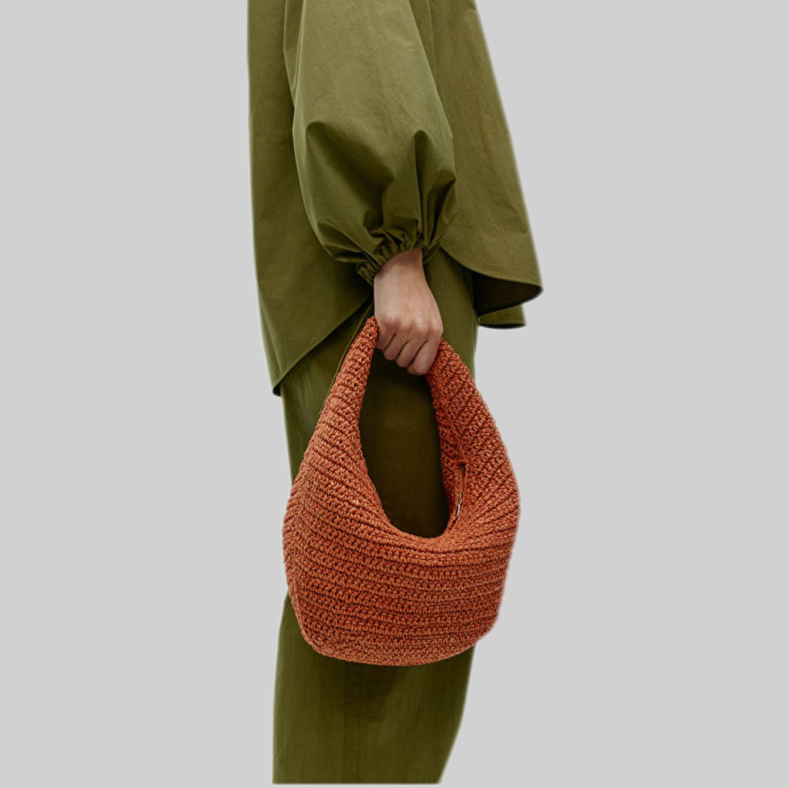 Arket hand bag, orange, women, frontside, model