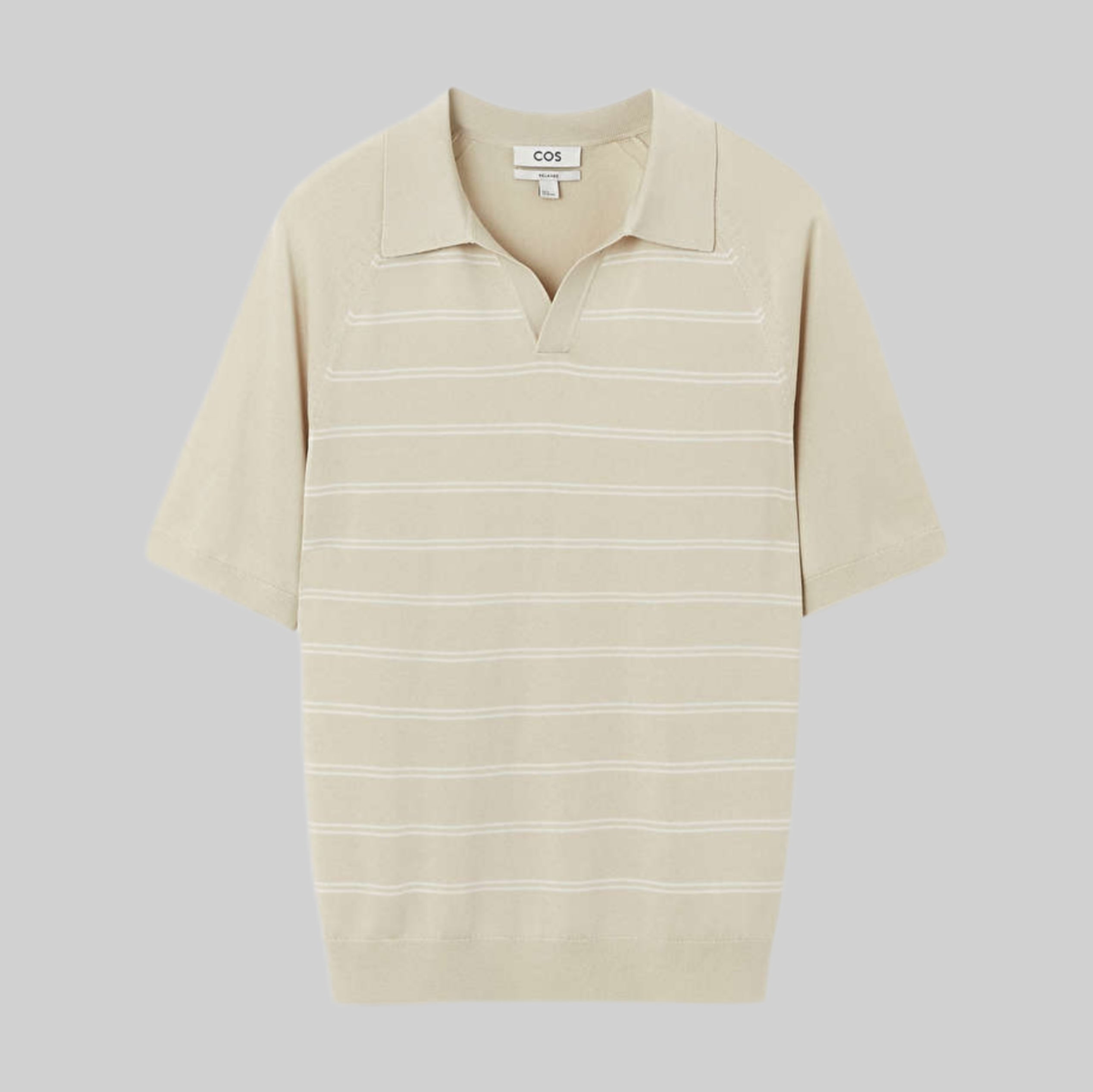 Arket polo shirt, men, frontside, striped