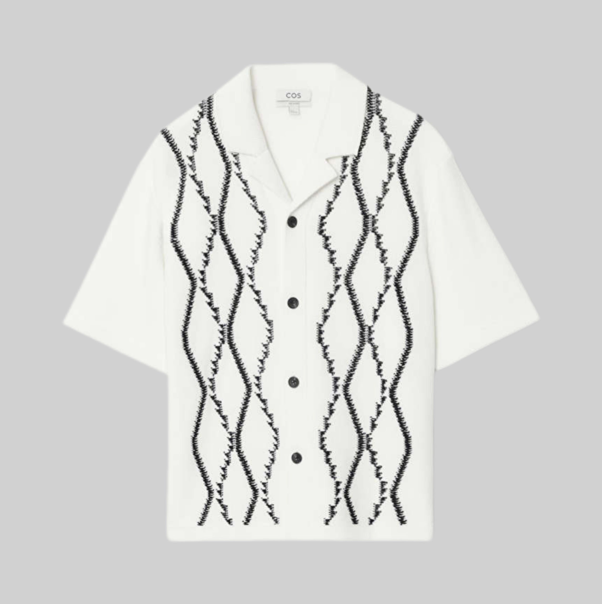 Cos shirt, white/black, frontside, men