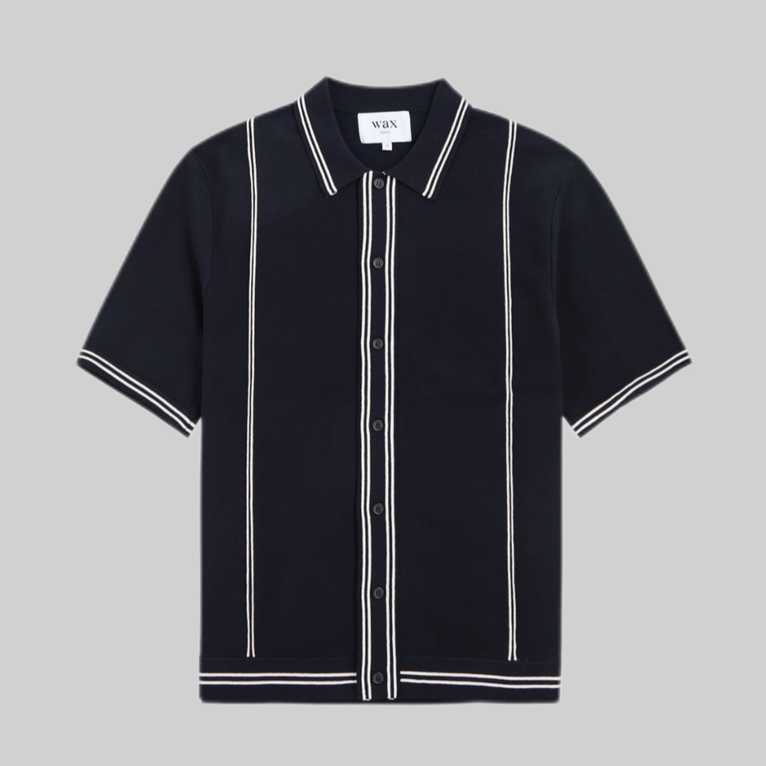 WAX LONDON shirt, navy, men, frontside