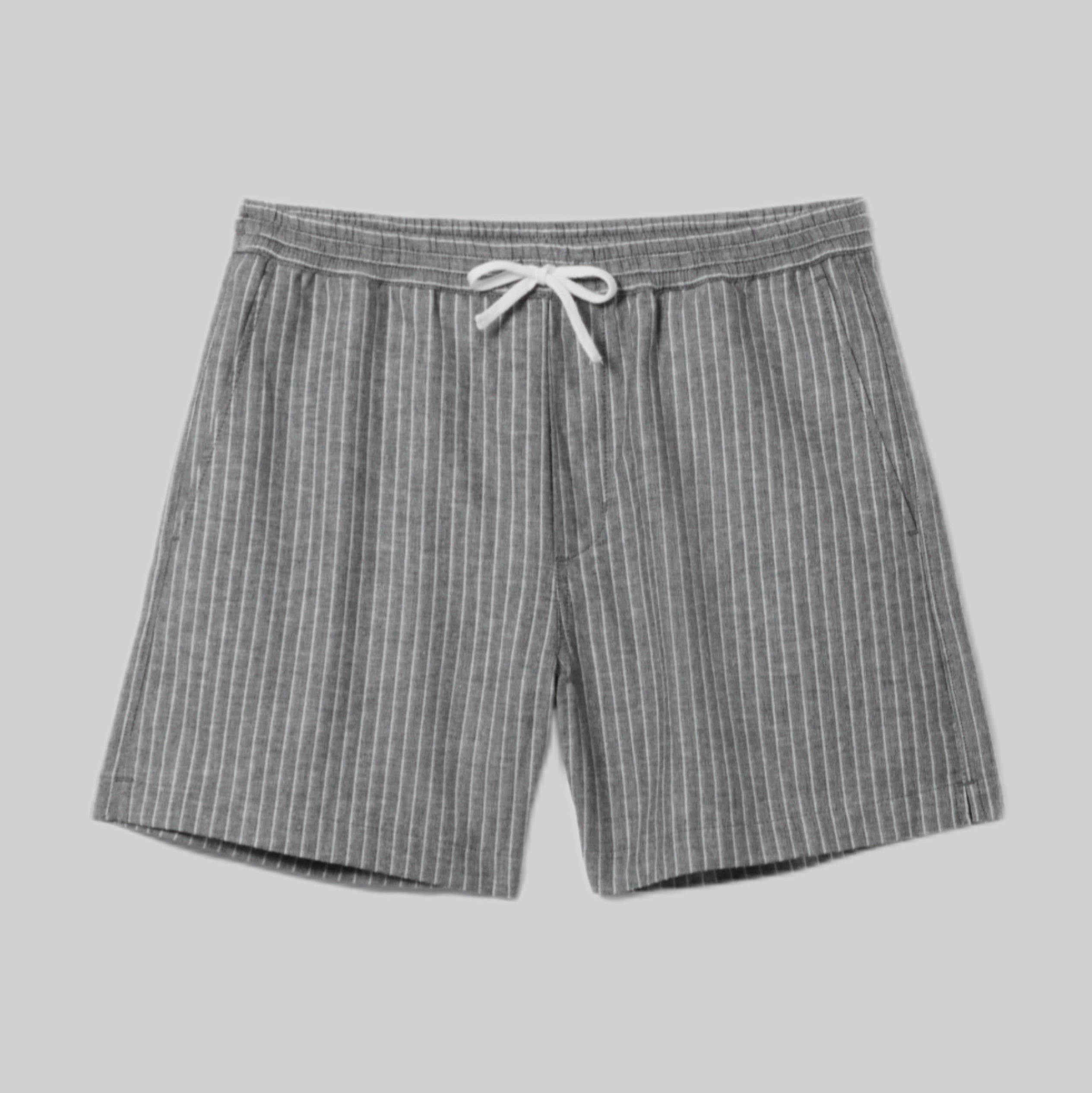 Weekday shorts, strioed, black/White, frontside, men