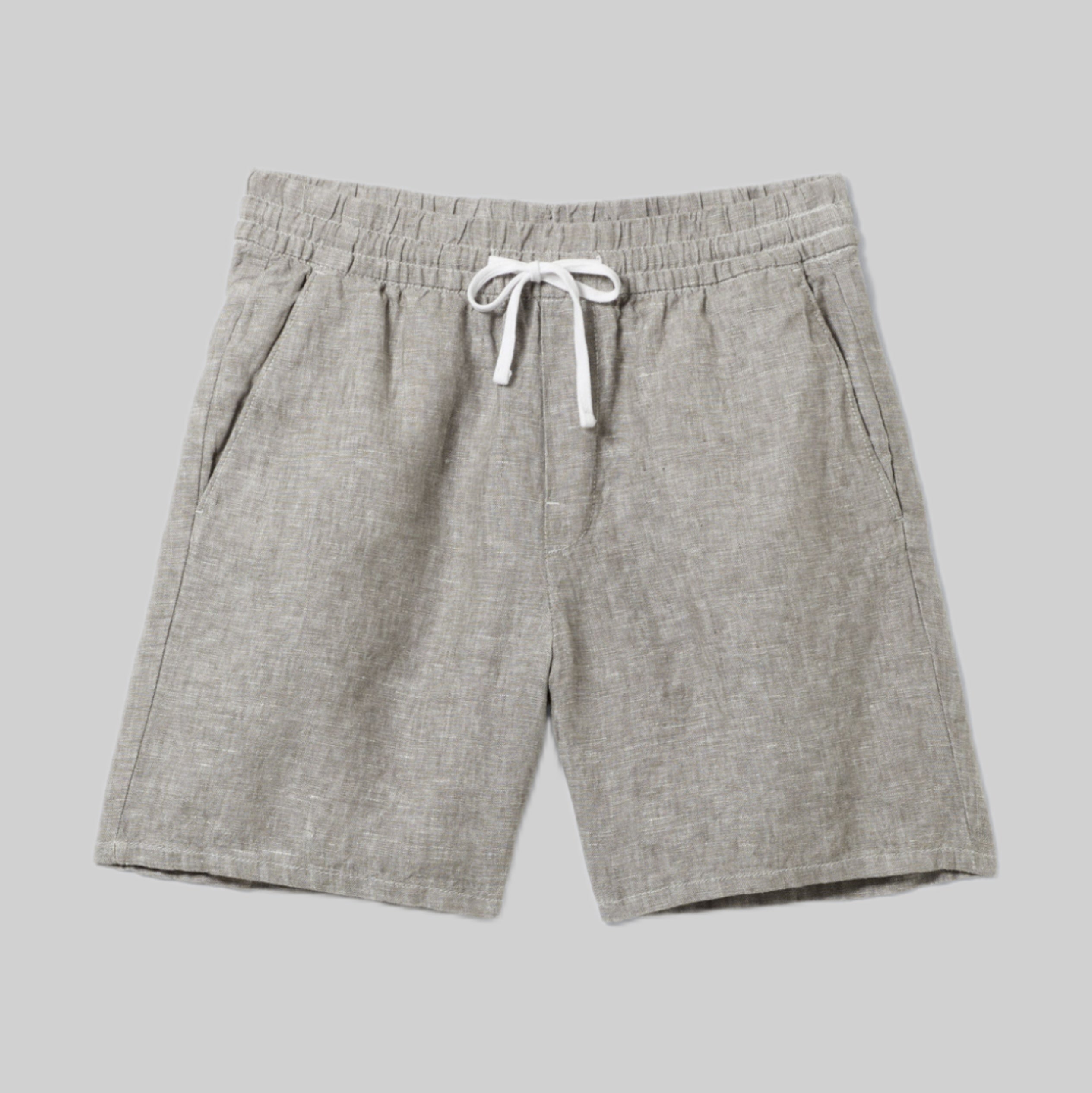 Weekday shorts, linen, men, frontside, gray