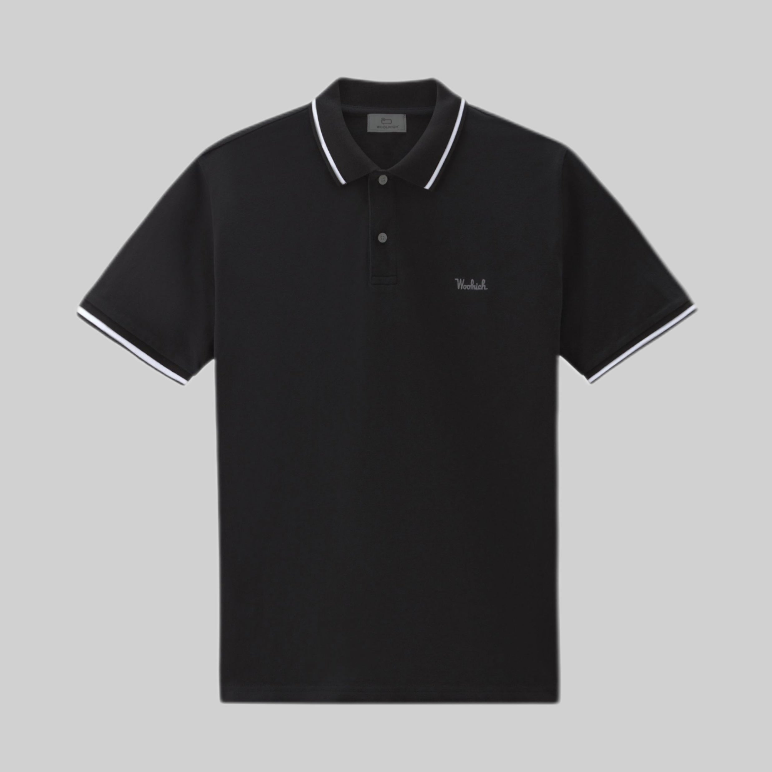 WOOLRICH polo shirt, men, balck, frontside