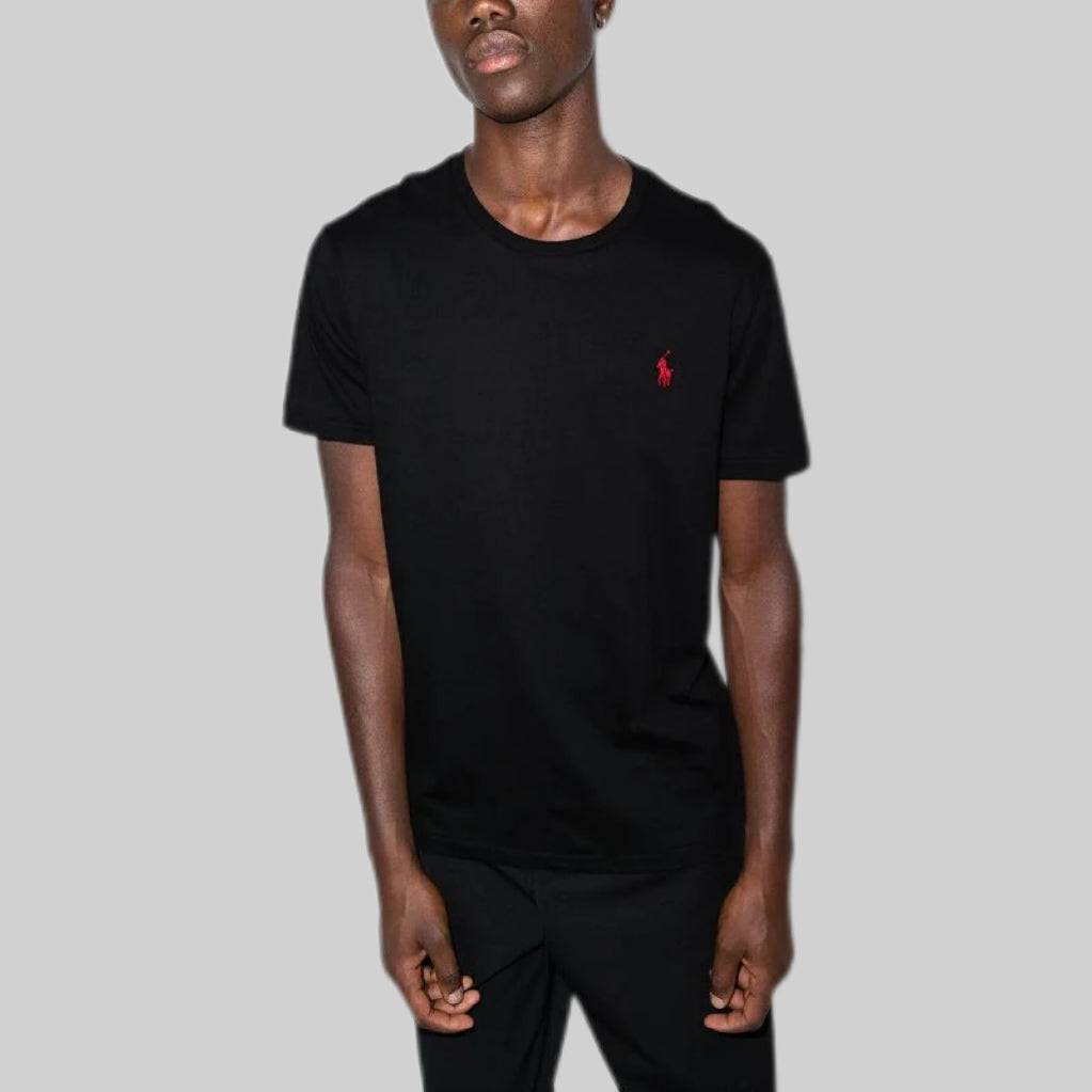 Polo Ralph Lauren t-shirt, frontside, black, men, model