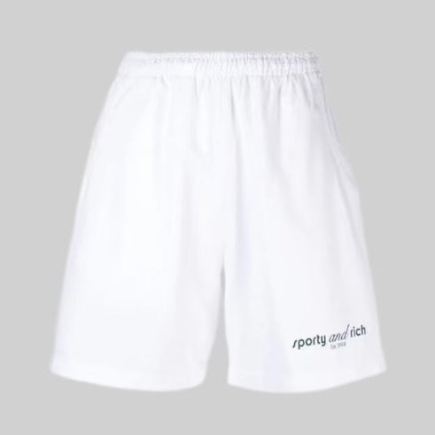 Sporty & Rich shorts, men, frontside, white