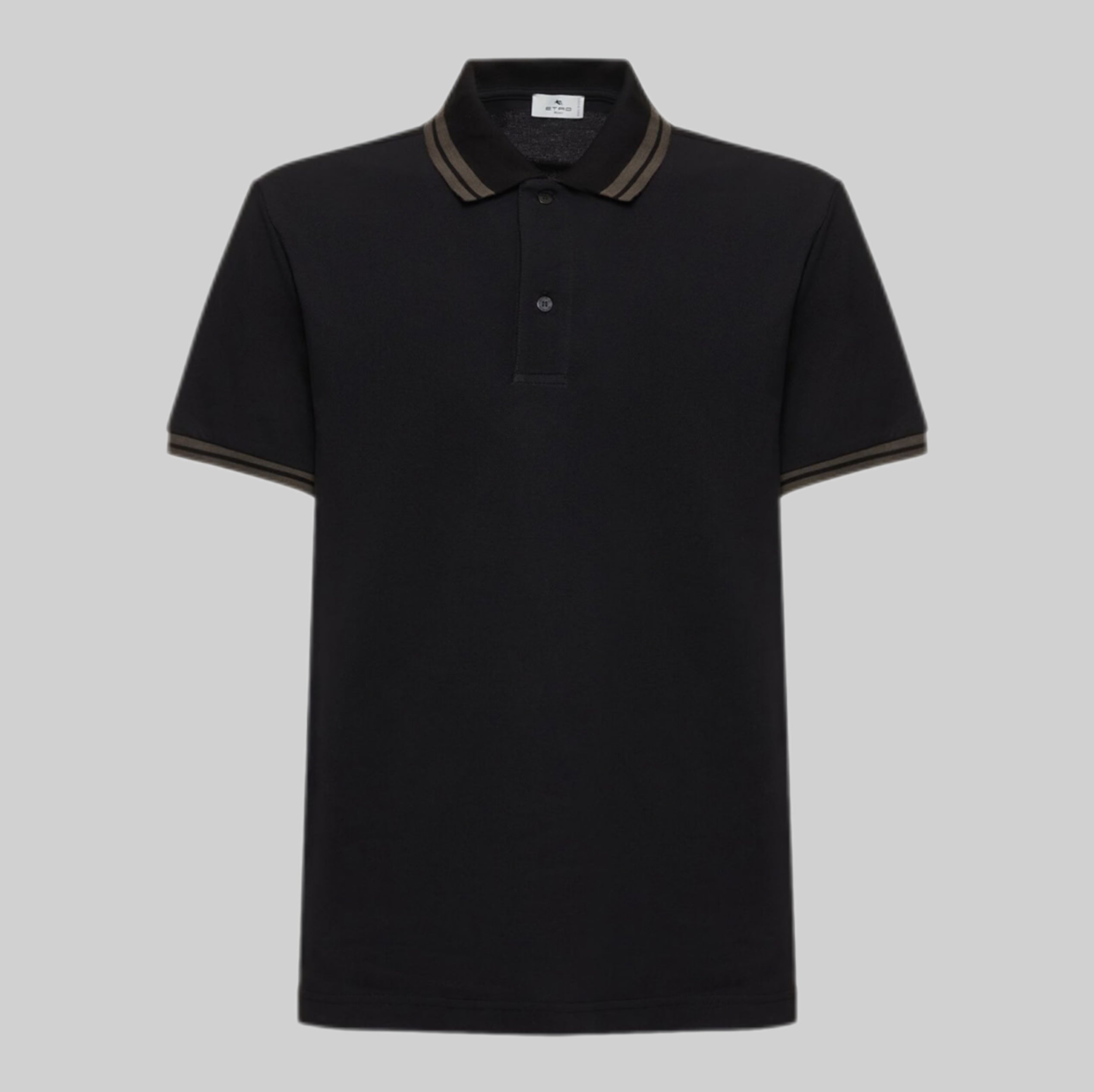 Etro polo shirt, men, frontside, black