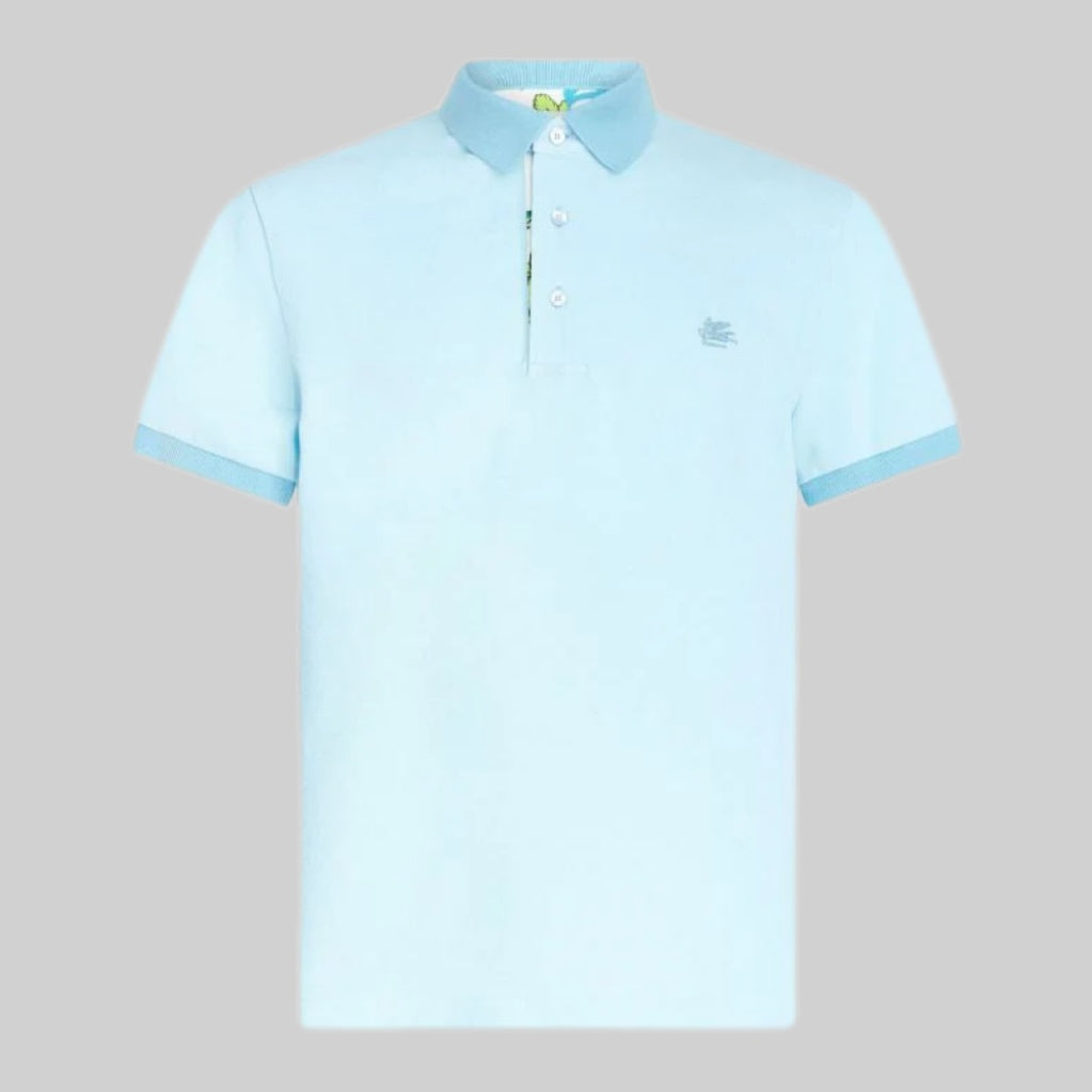 ETRO polo shirt, men, blue, frontside