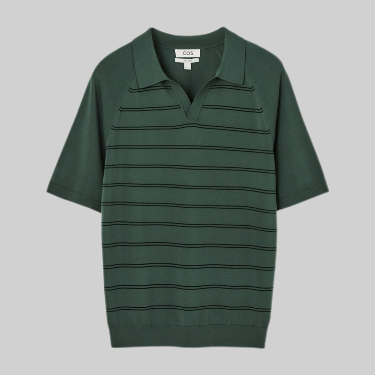 Cos polo shirt, men, frontside, green