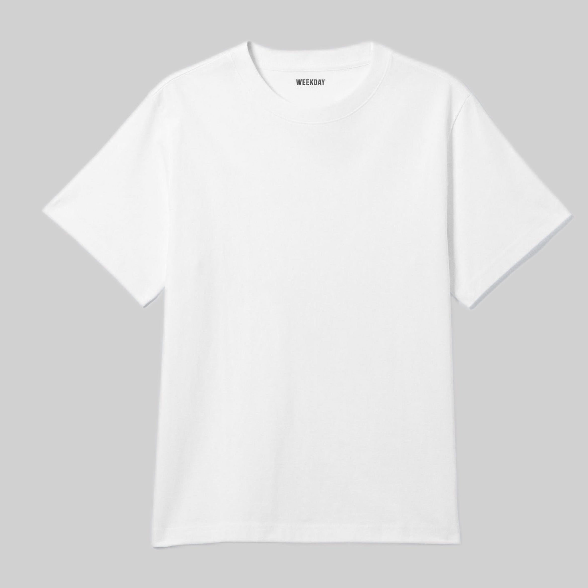 Weekday t-shirt, white, frontside, men