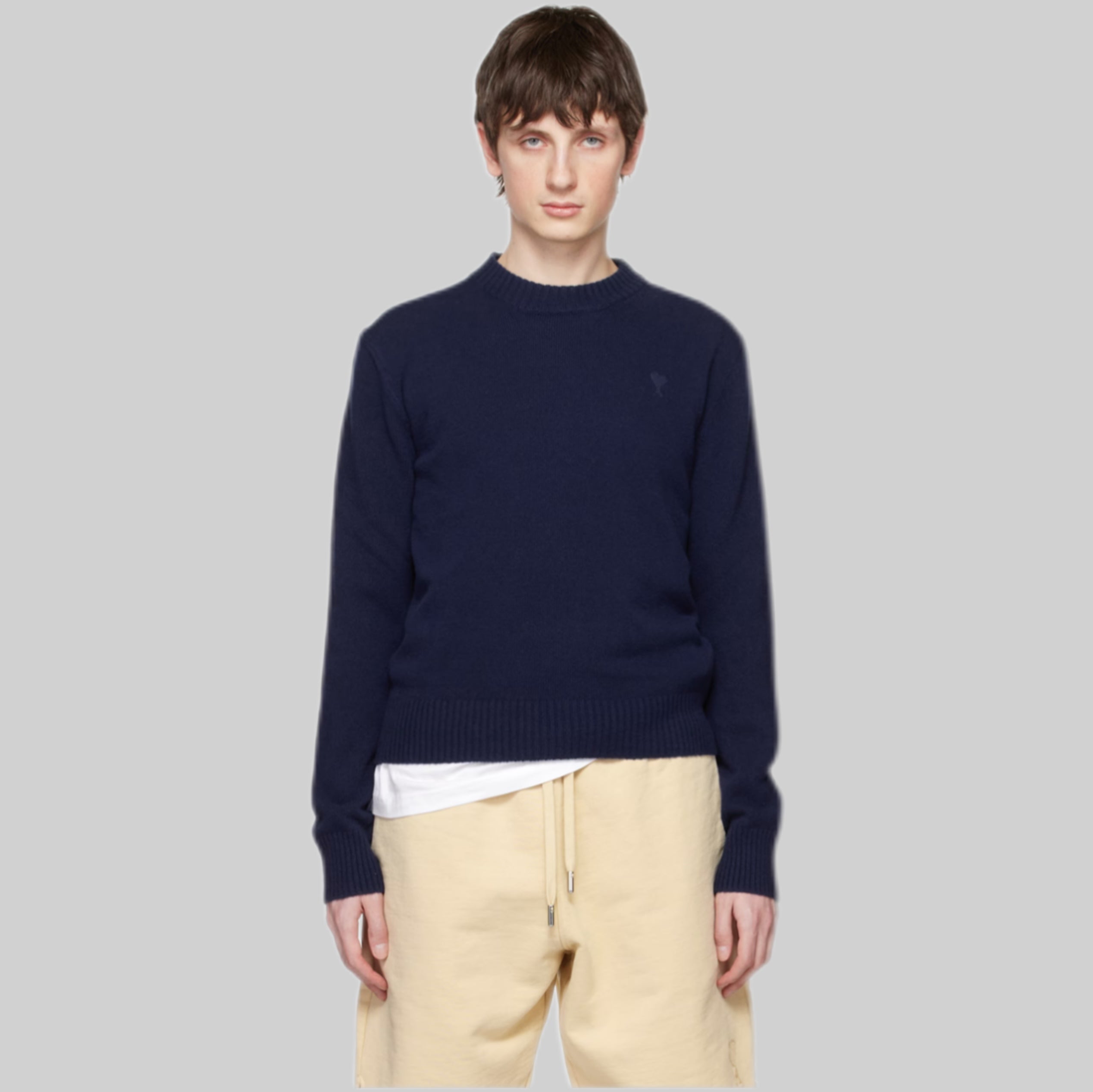 Ami Paris knitwear, men, frontside, navy, model