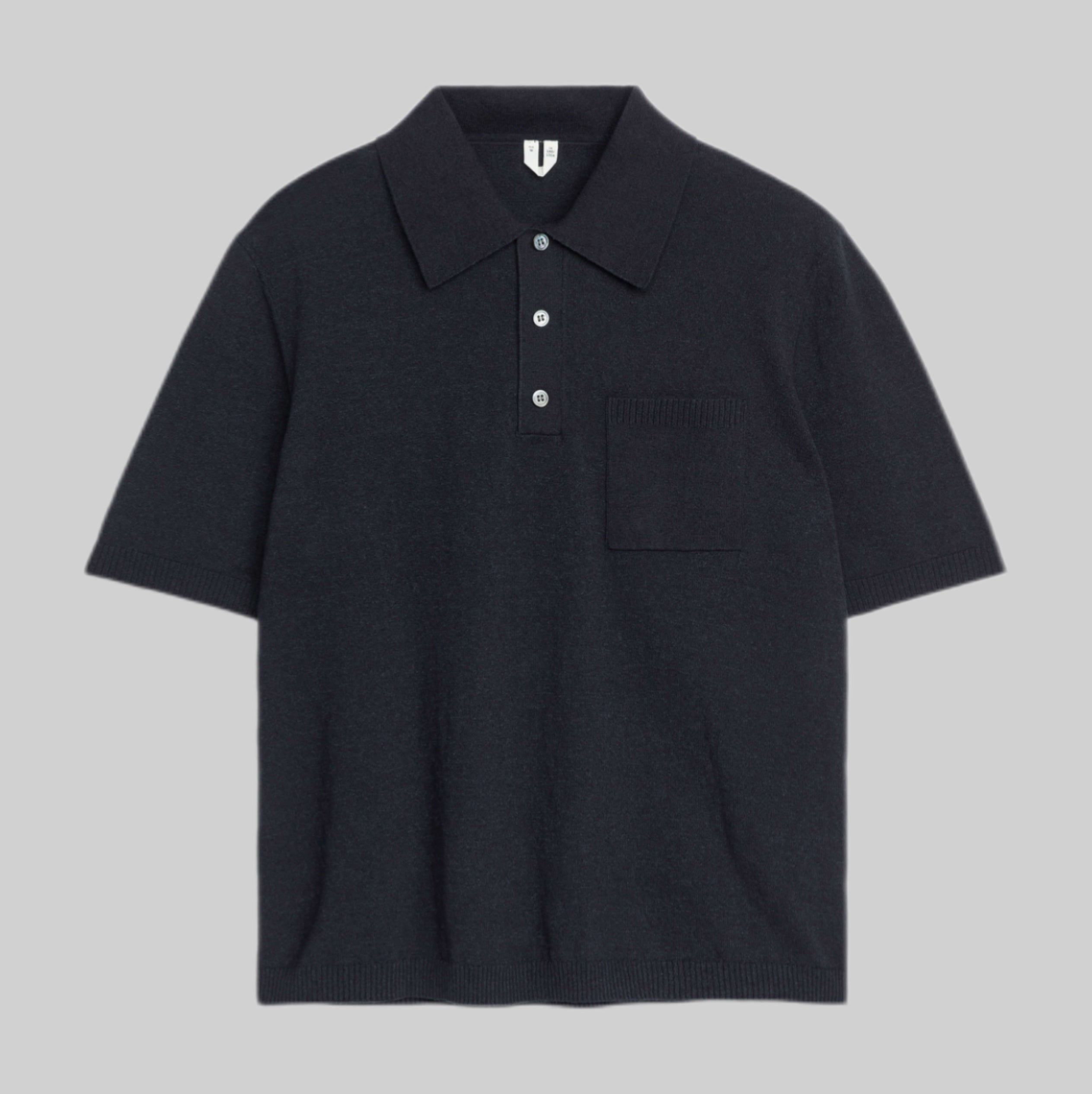 Arket polo shirt, men, blue, frontside