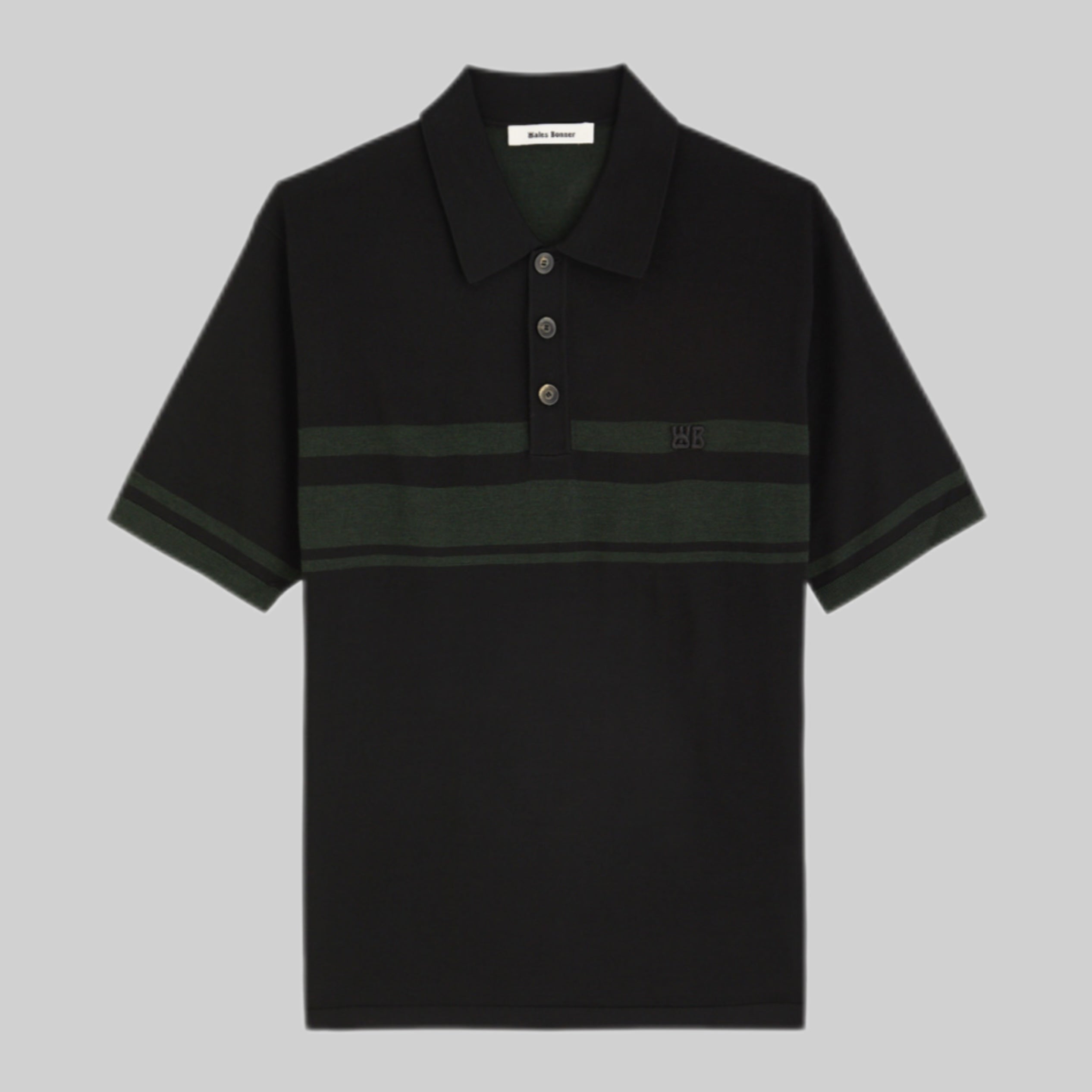 WALES BONNER polo shirt, men, frontside, green