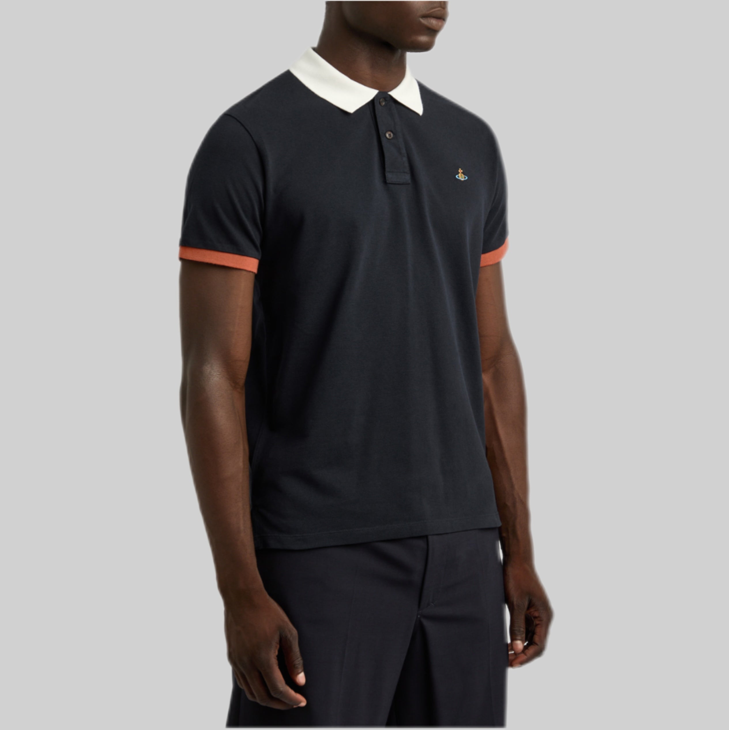 VIVIENNE WESTWOOD polo shirt, men, frotnside, black, model