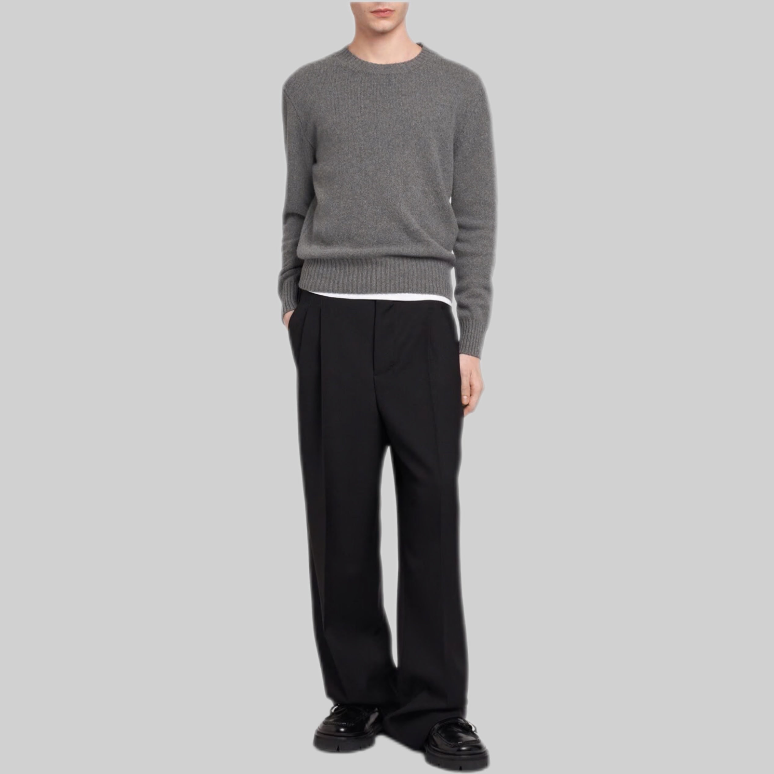 Ami Paris knitwear, men, frontside, gray, model