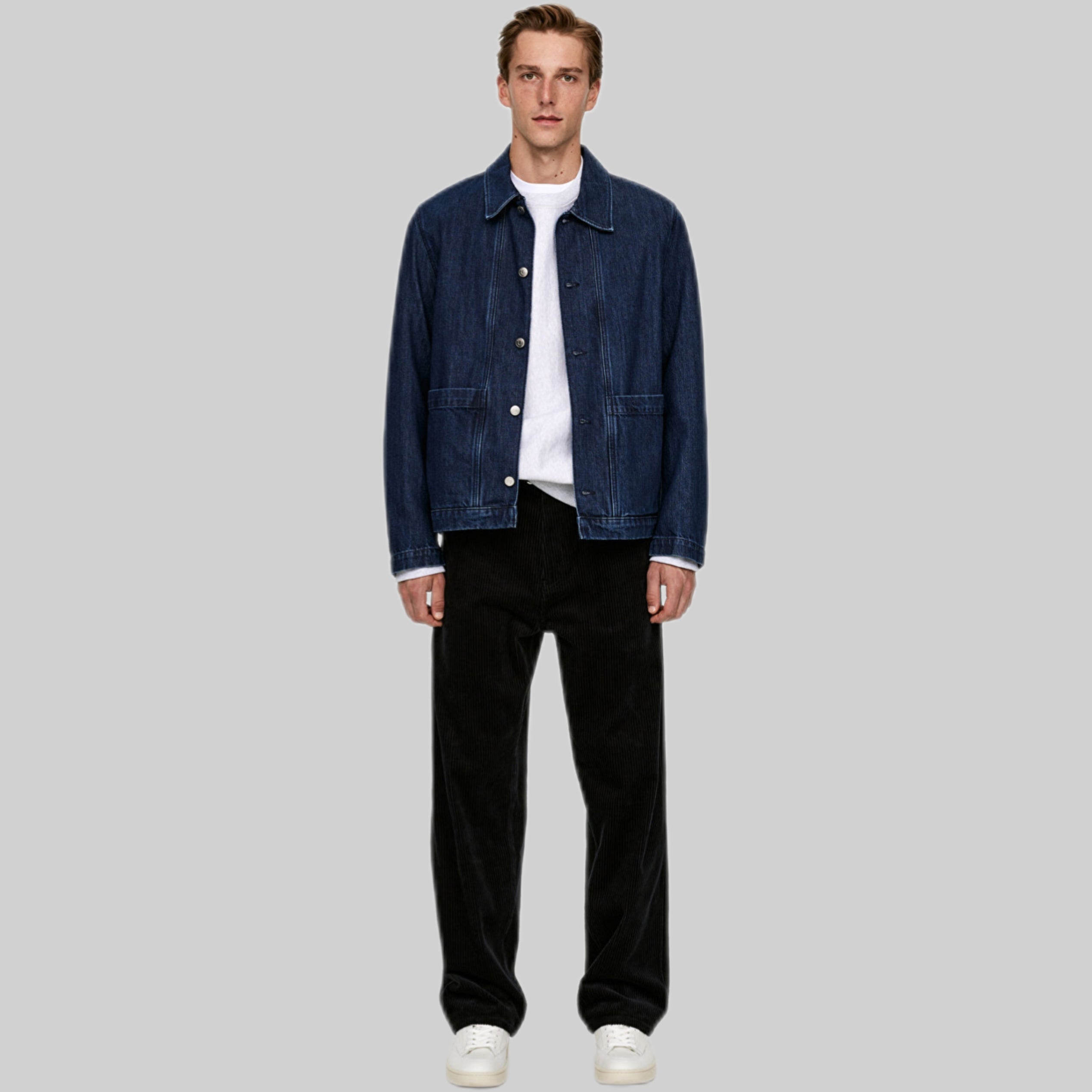 Arket jacket, blue, men, frontside, model