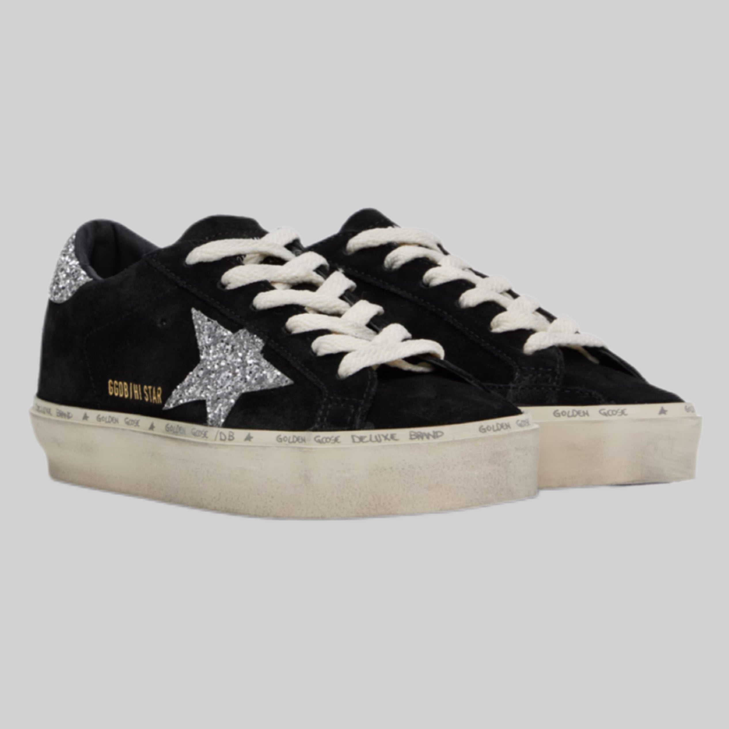 Golden Goose sneakers, women, frontside, black and silver