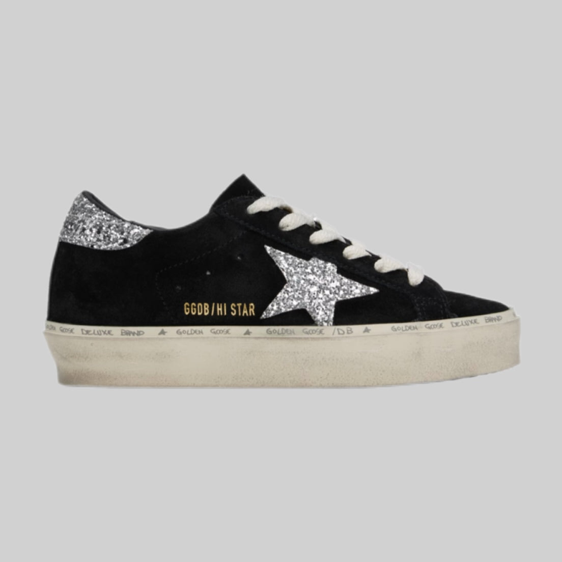 Golden Goose sneakers, women, frontside, black and silver