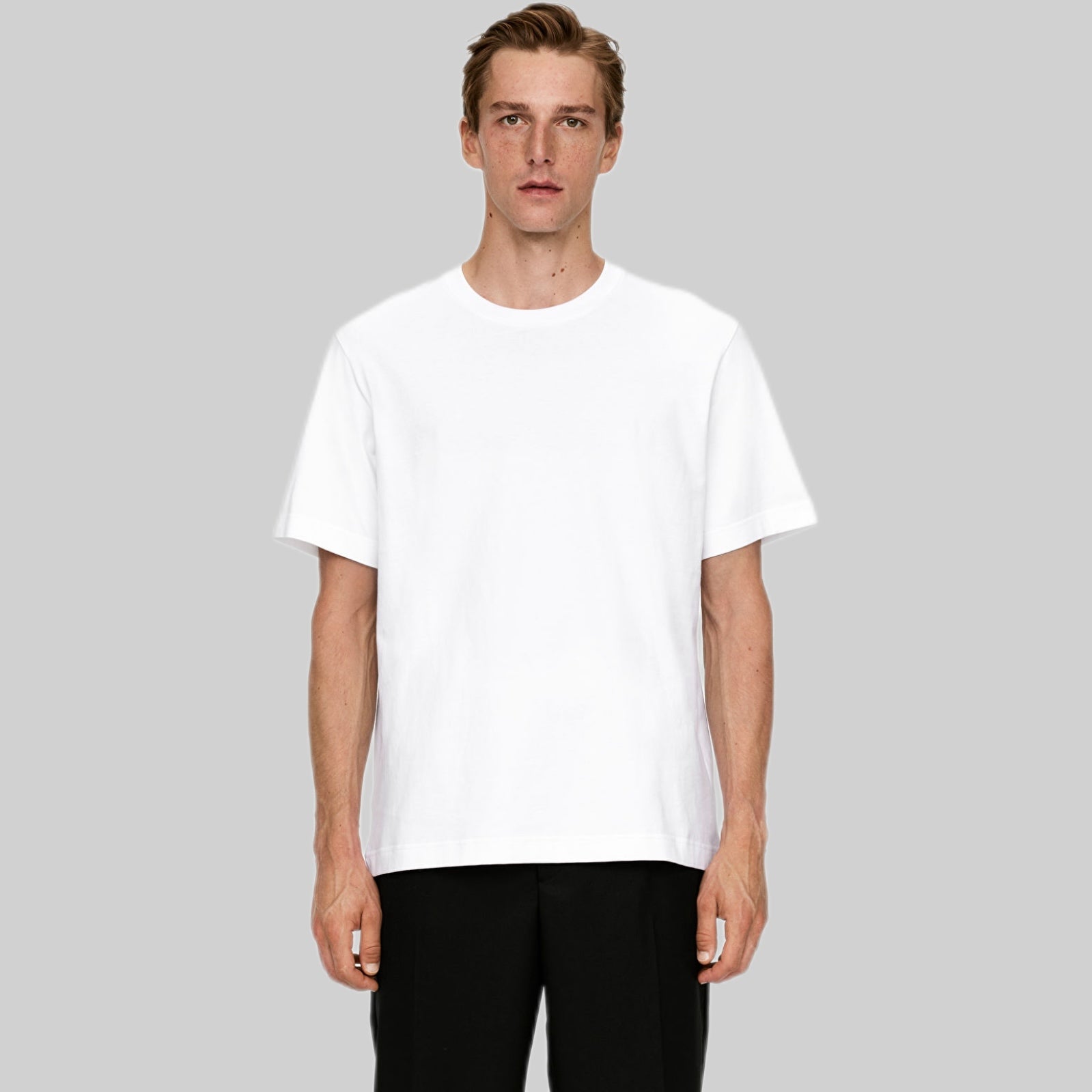 arket t-shirt, white, frontside, men, model