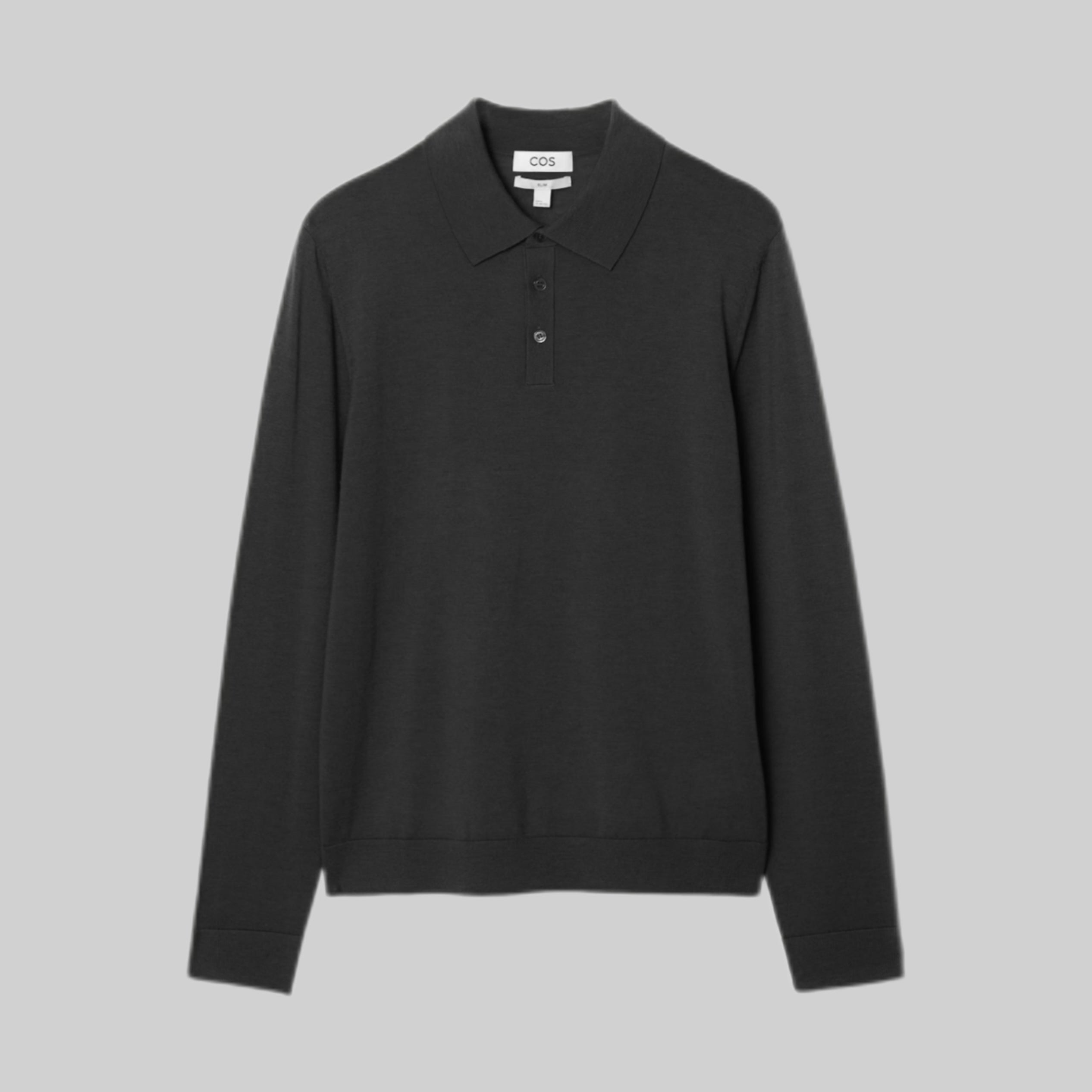 Cos polo shirt, men, black, frontside