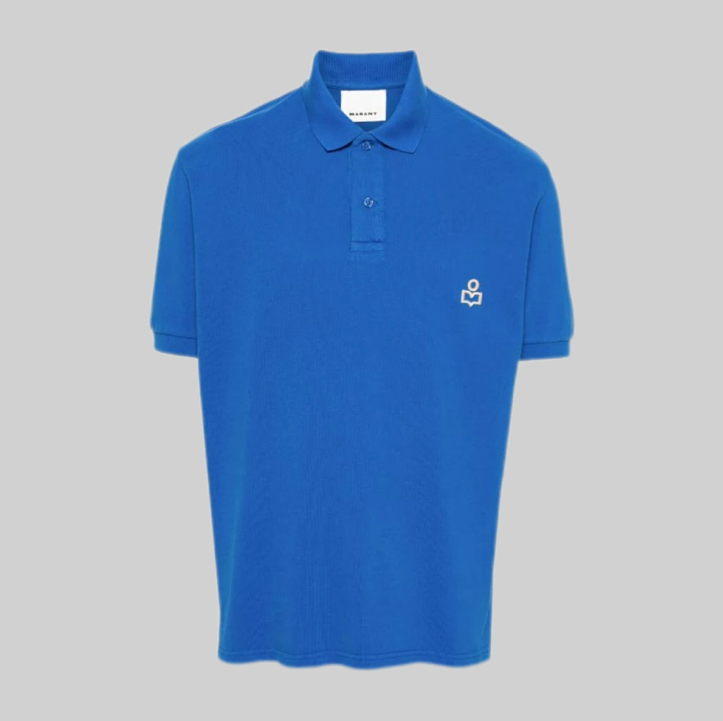 MARANT polo shirt, blue, men, frontside