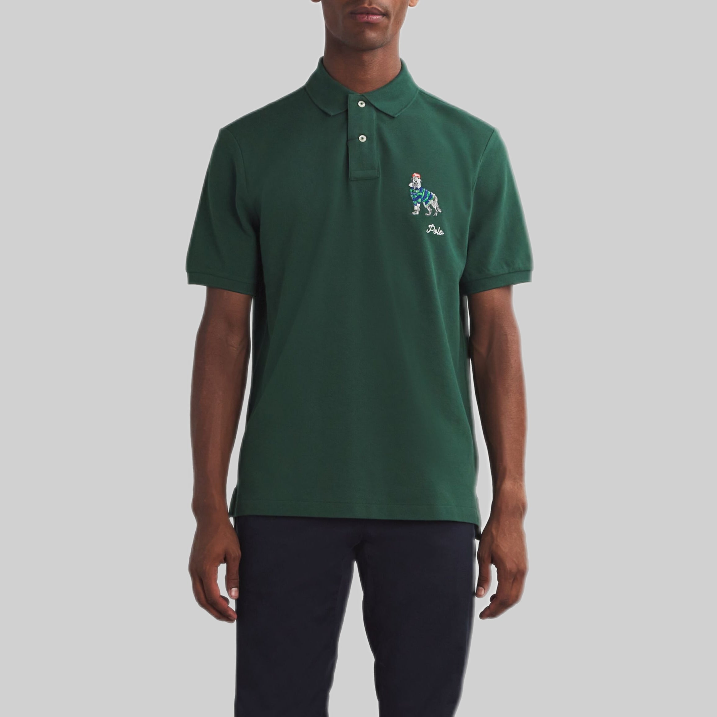 POLO RALPH LAUREN polo shirt, men, frontside, green, model