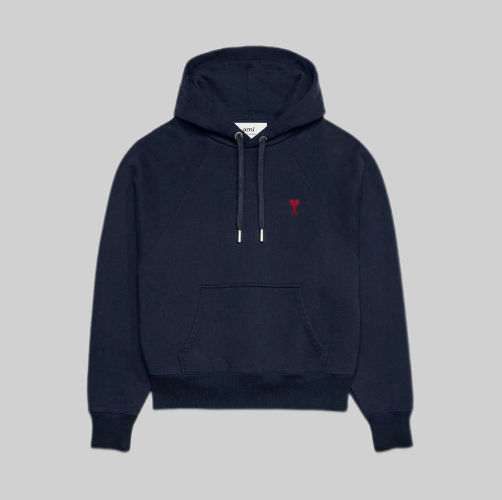 AMI Paris hoodie, men, frontside, navy