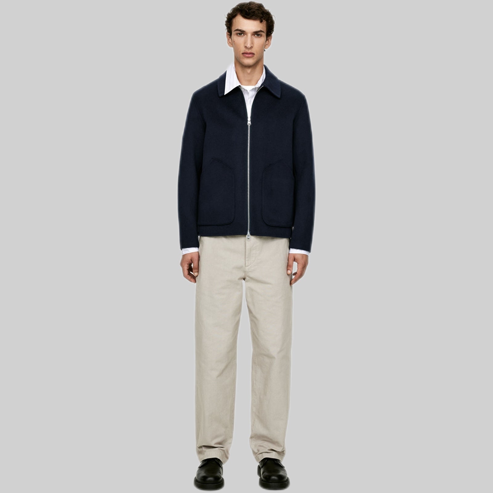 Arket jacket, men, frontside, navy, model