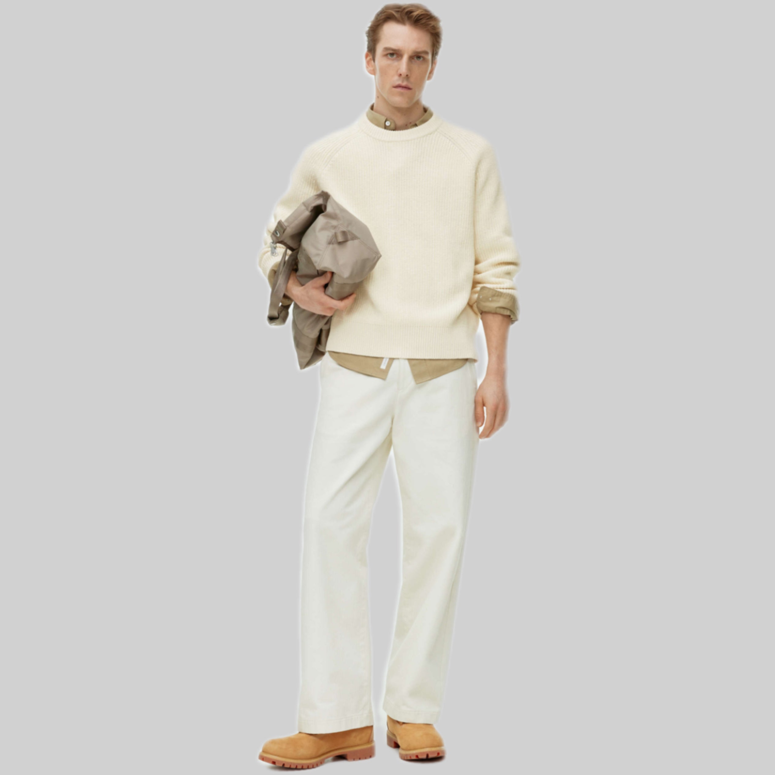 Arket Knitwear, white, men, frontside model