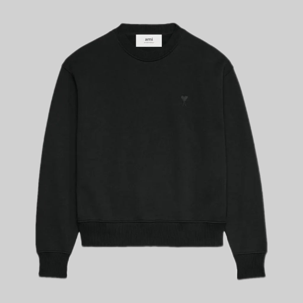AMI Paris Sweater, Black, Men, Frontsdie