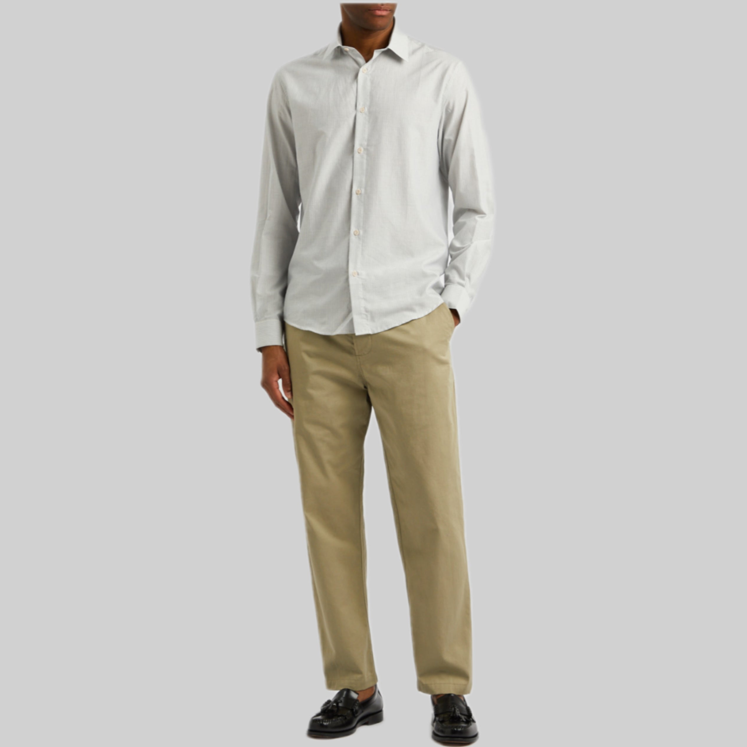 Sunspel shirt, white, men, frontside, model