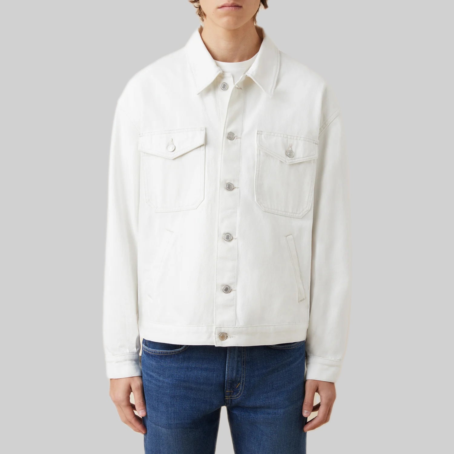 Jeanerica jacket, men, white, frontside model