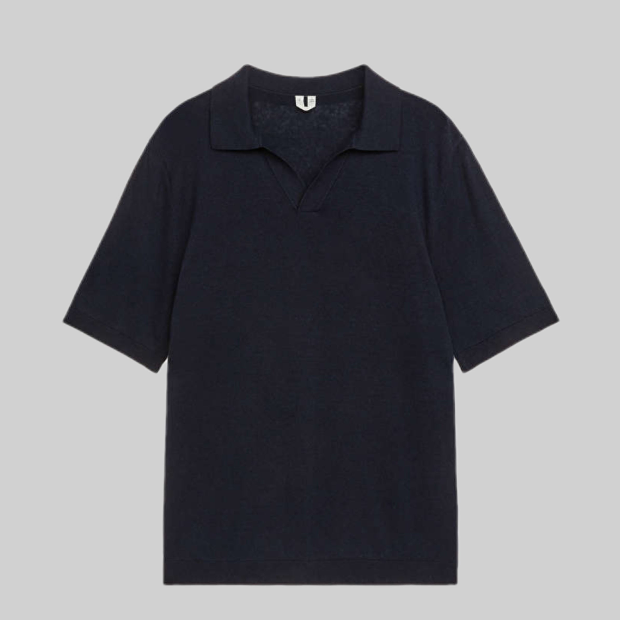 Arket polo shirt, blue, men, frontside