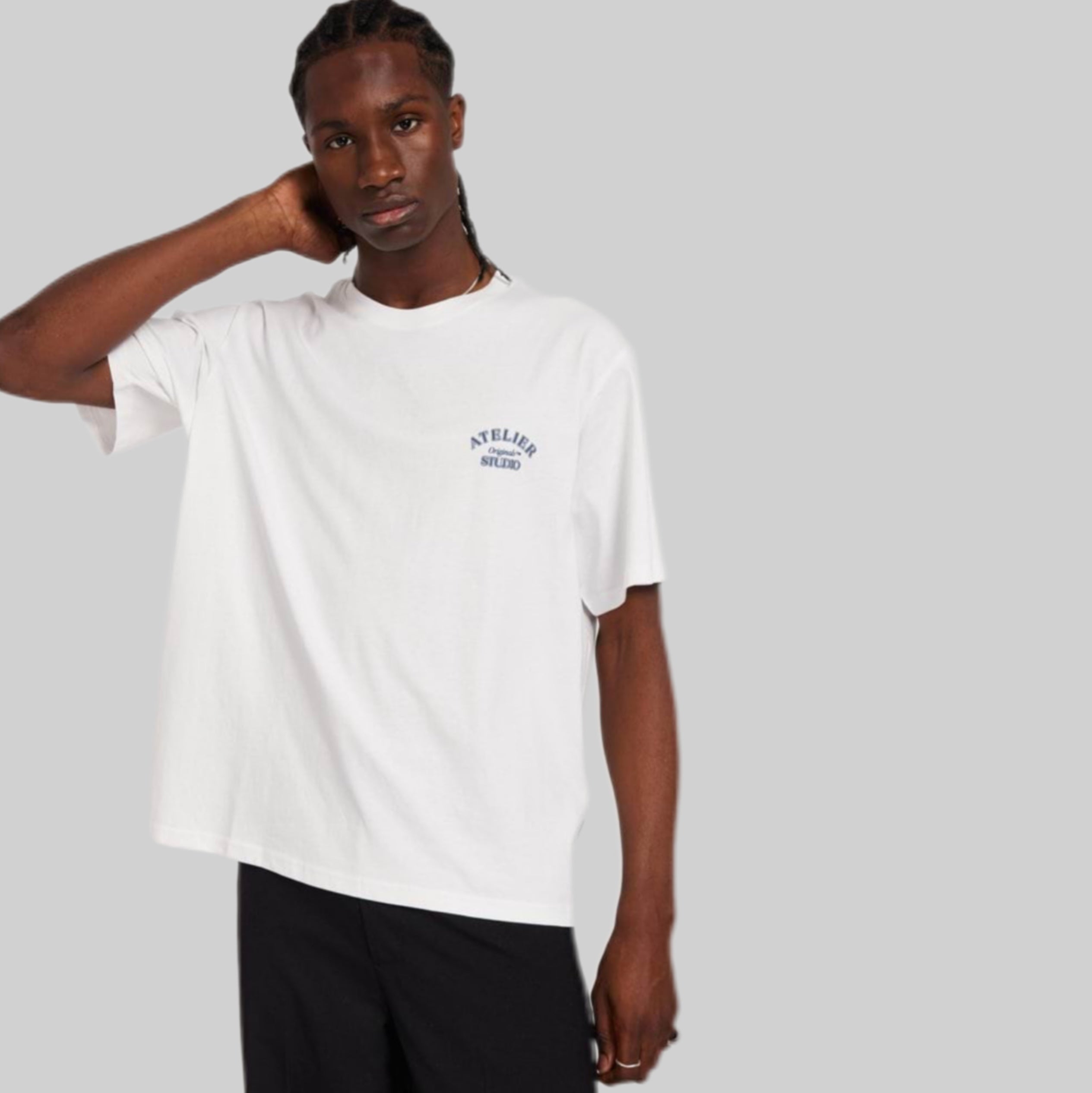 JORBROOKLYN BACK TEE SS CREW NECK - Bright White