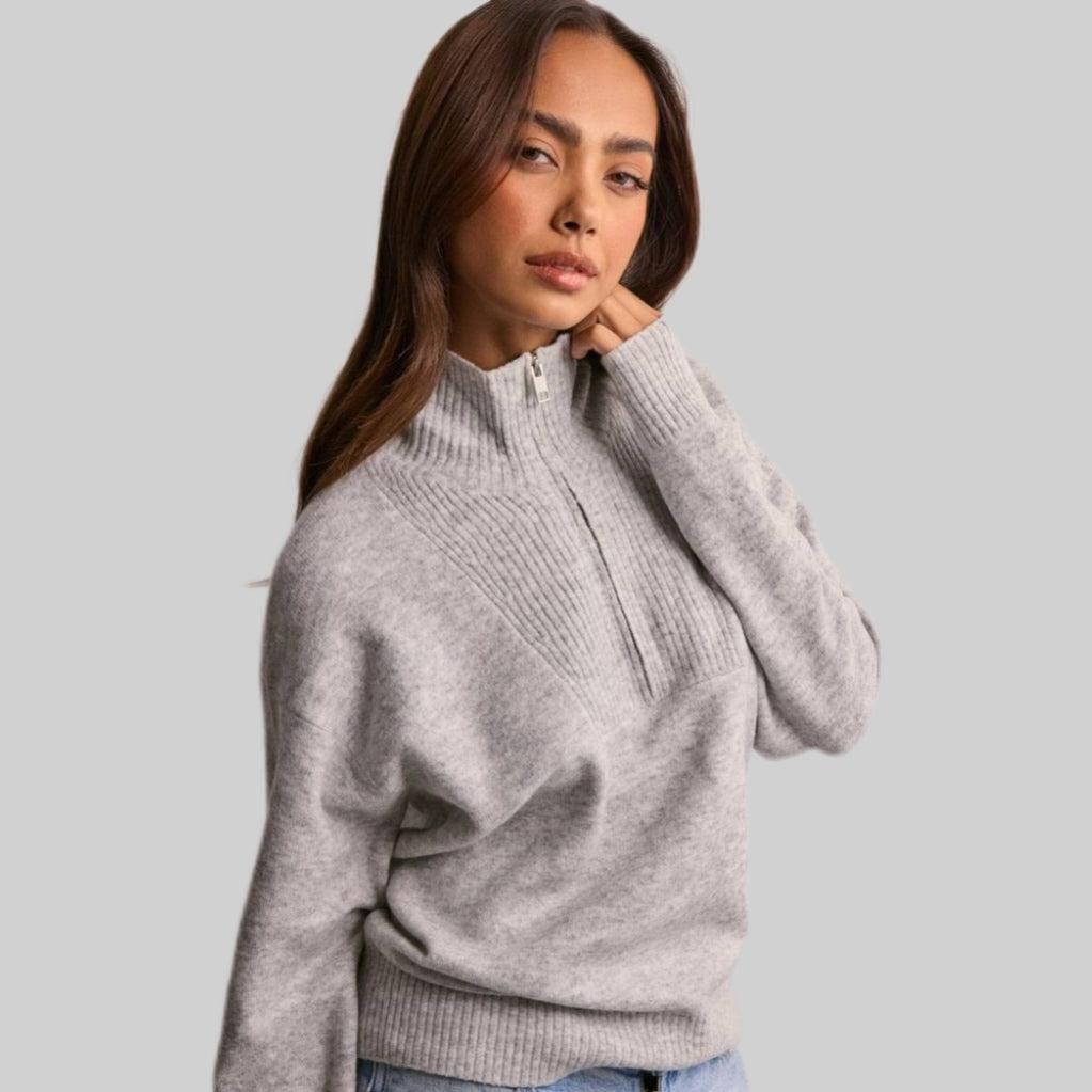 Zip Knit Sweater Turtleneck Half Zip