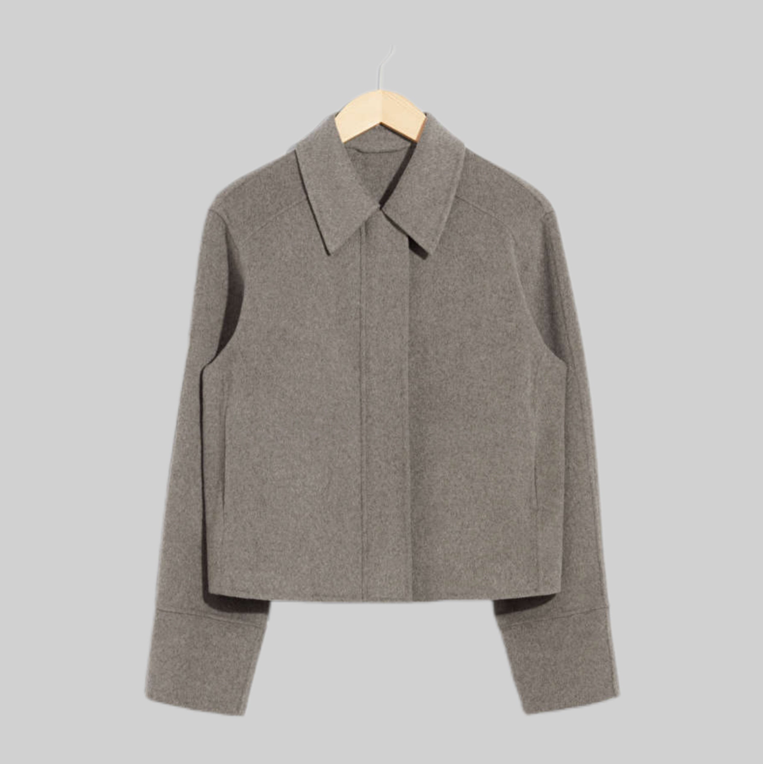 Collared Wool Jacket - Grey