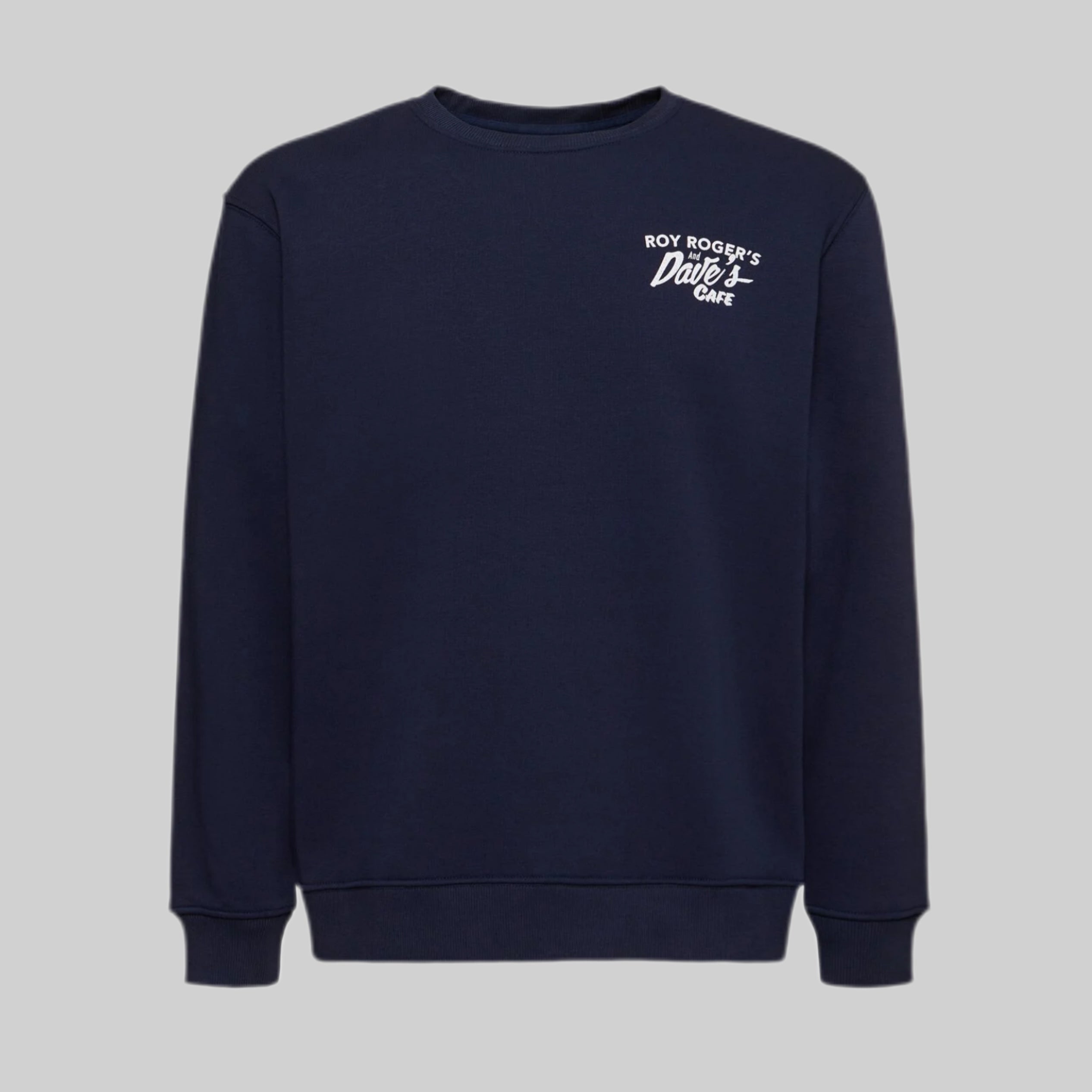 Café Print Crewneck Sweater - Navy