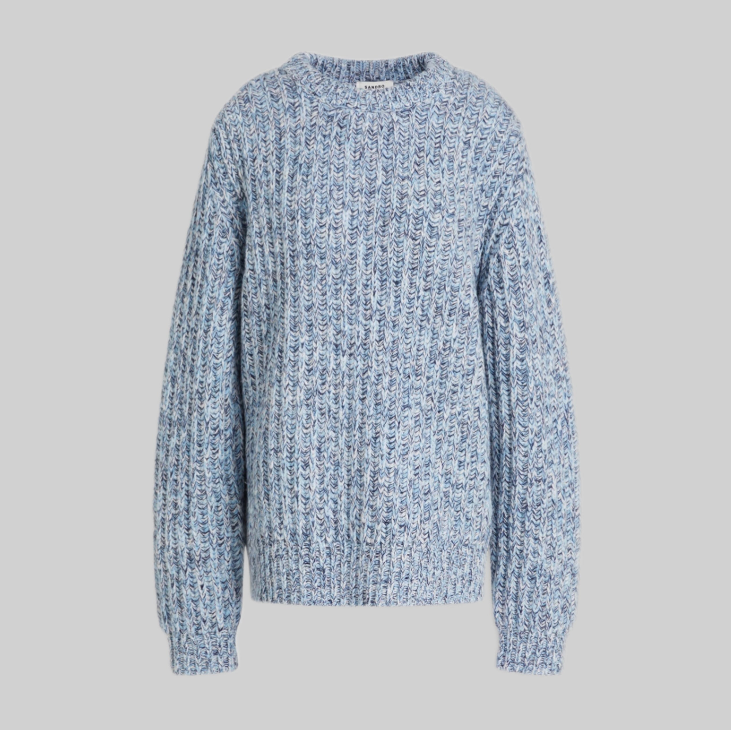 Ribbed Wool-Blend Sweater - Light Blue